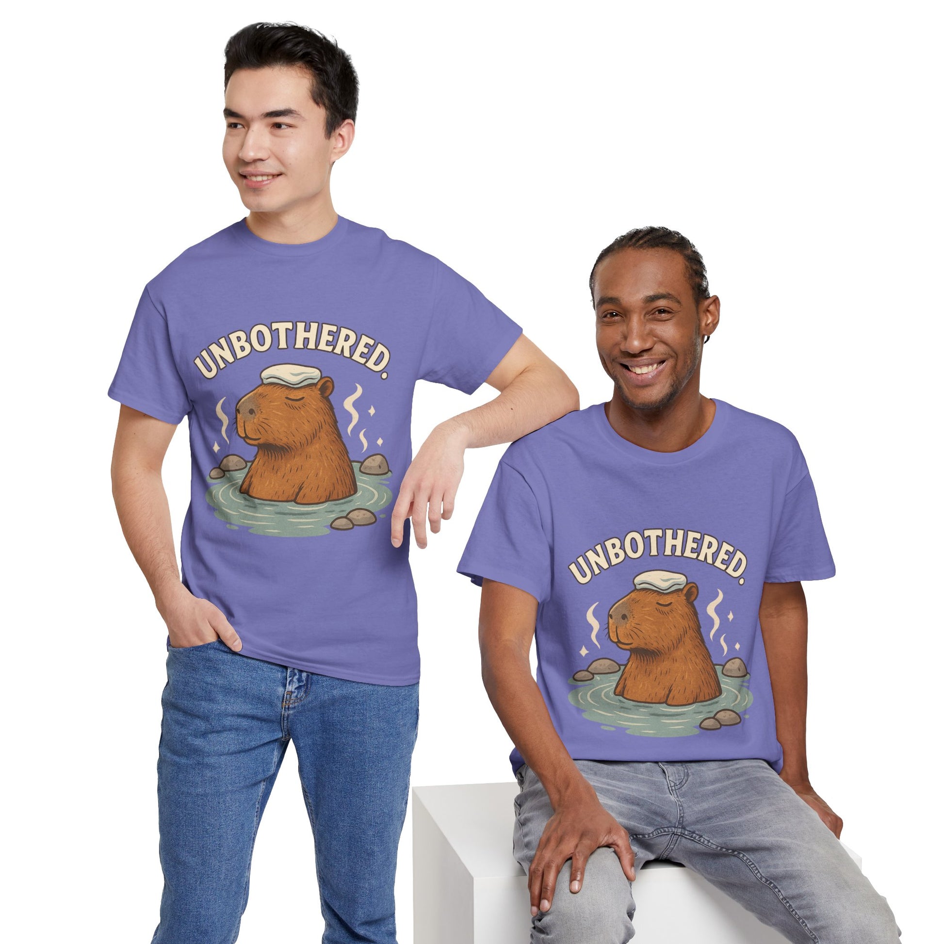 Unbothered Capybara Shirt – Funny Unisex Cotton Tee for Chill Vibes