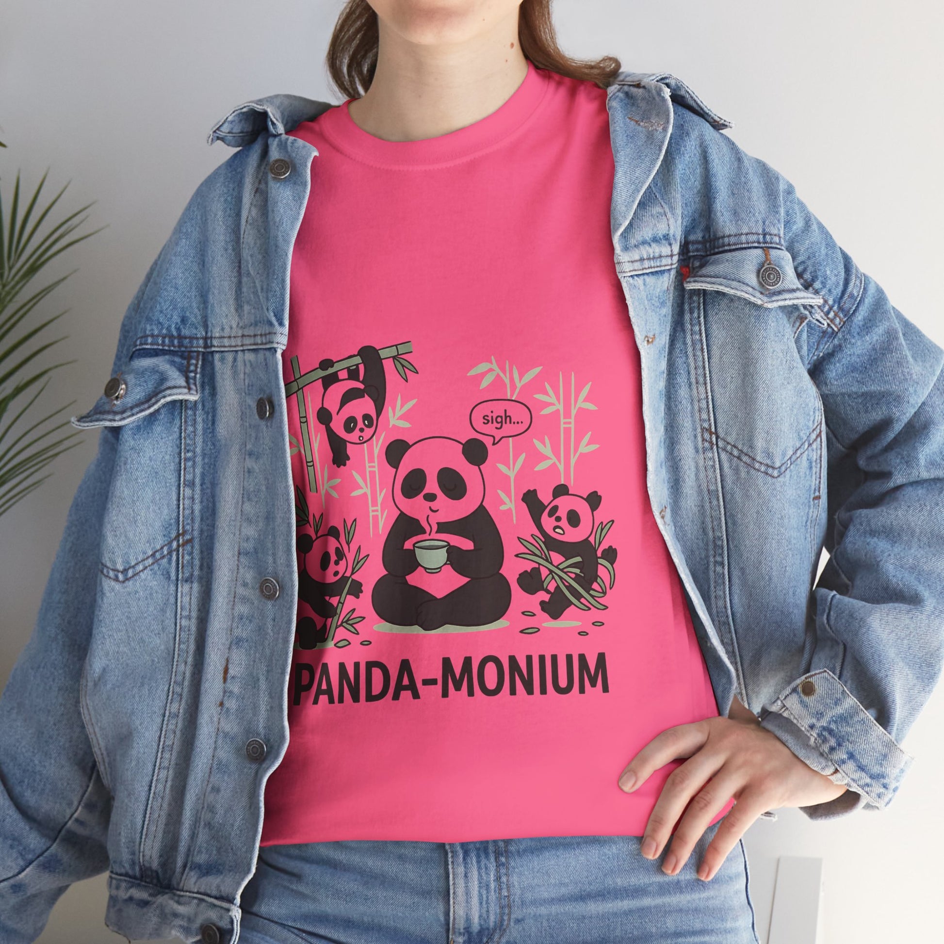 Unisex Panda-Monium T-Shirt – Fun Casual Wear for Animal Lovers