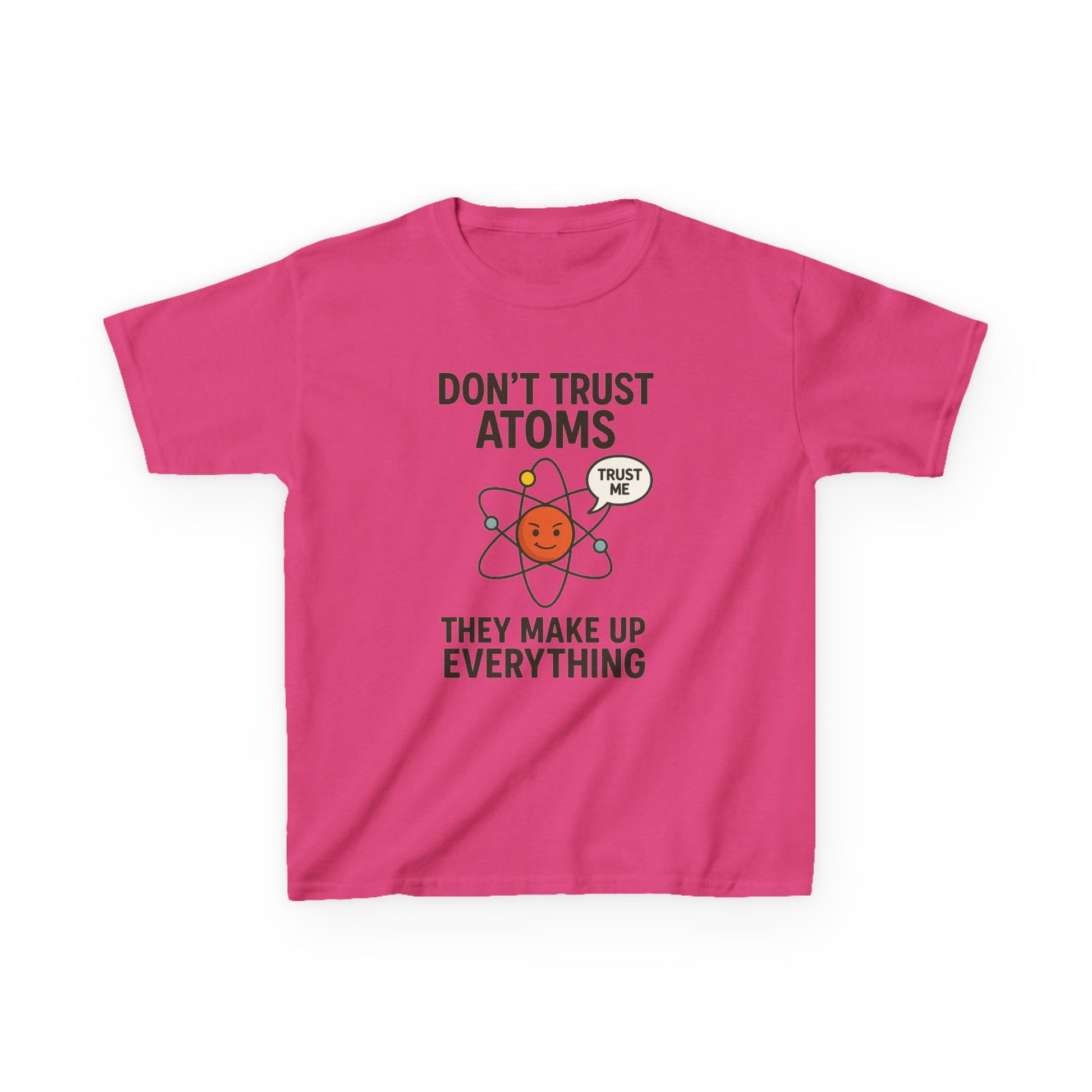 Don’t Trust Atoms – Funny Science T-Shirt for Kids | Unisex Nerdy Cotton Tee