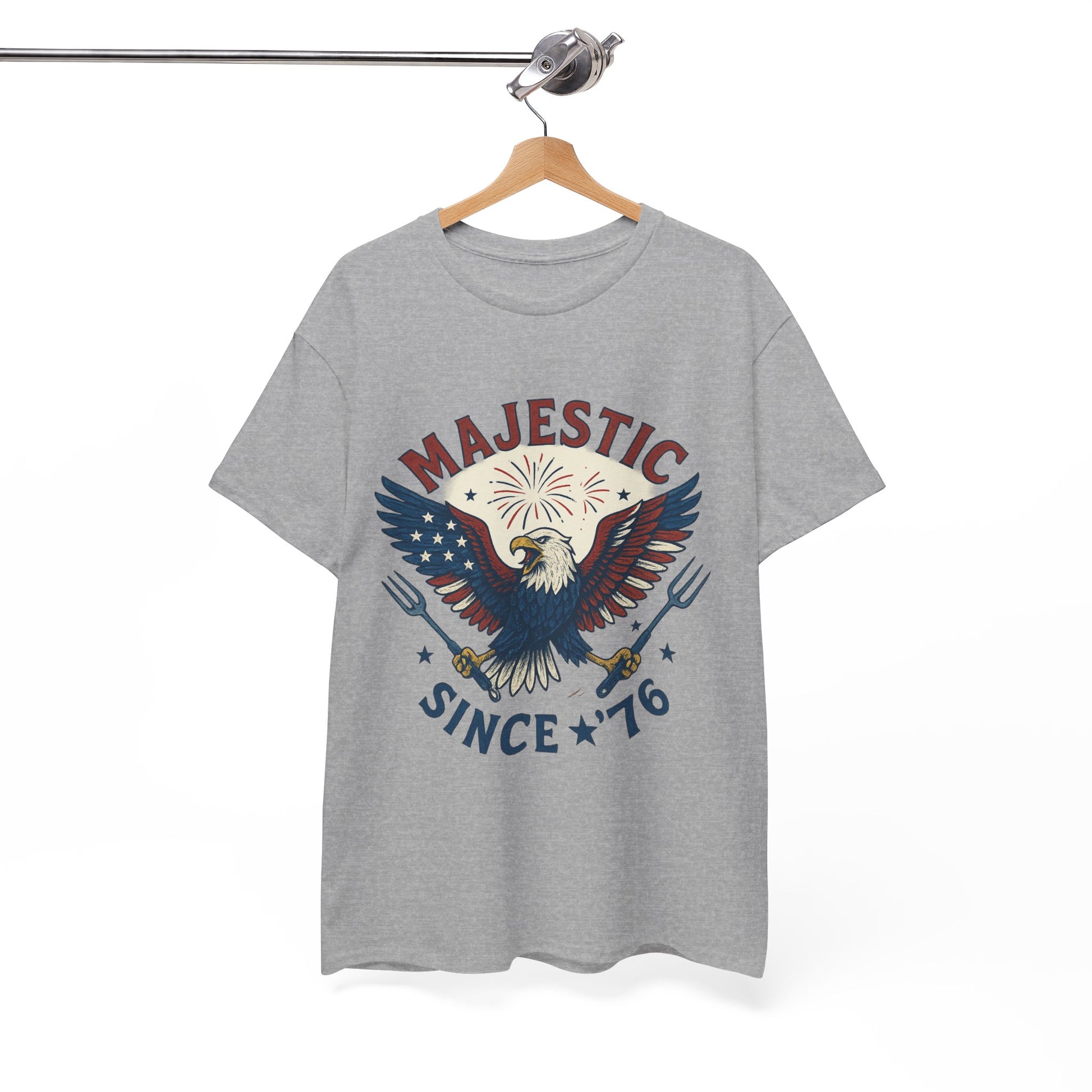 Majestic Eagle Since '76 T-Shirt – Vintage American Flag Tee for Men & Women, Patriotic USA Graphic Shirt