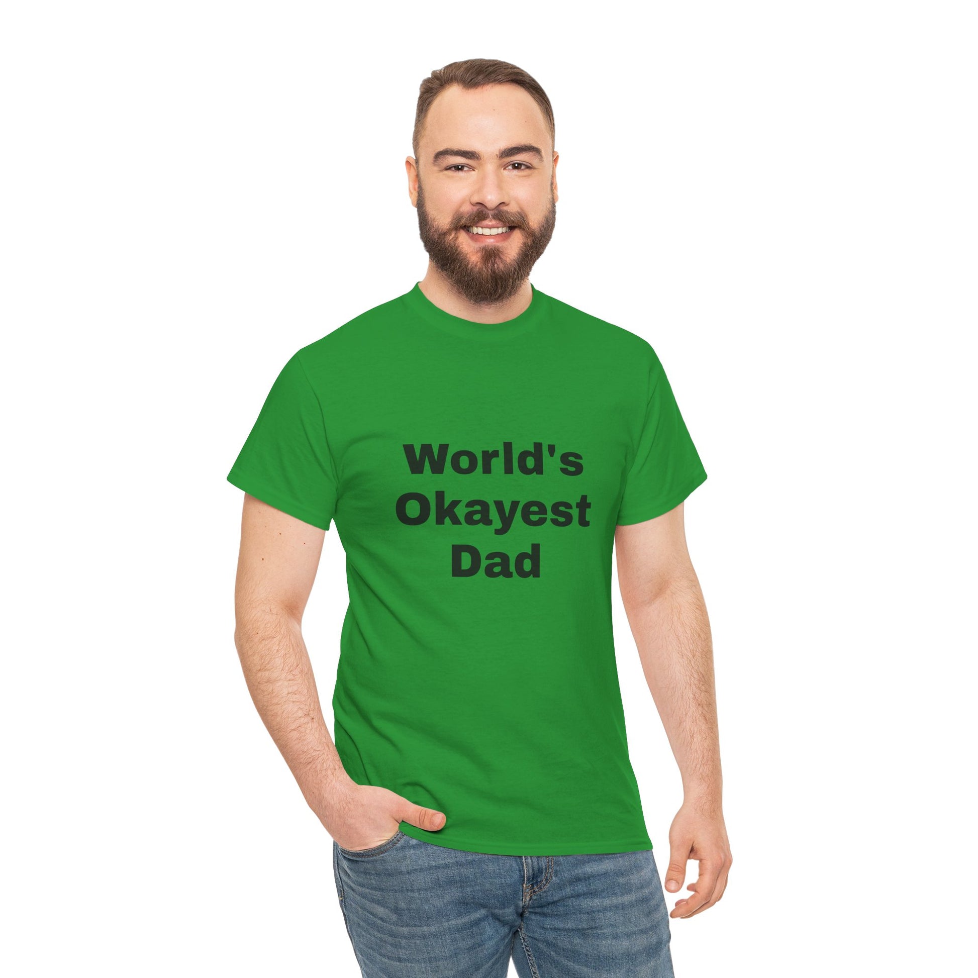 World's Okayest Dad T-Shirt – Funny Father’s Day Gift | Soft Cotton Unisex Tee for Men