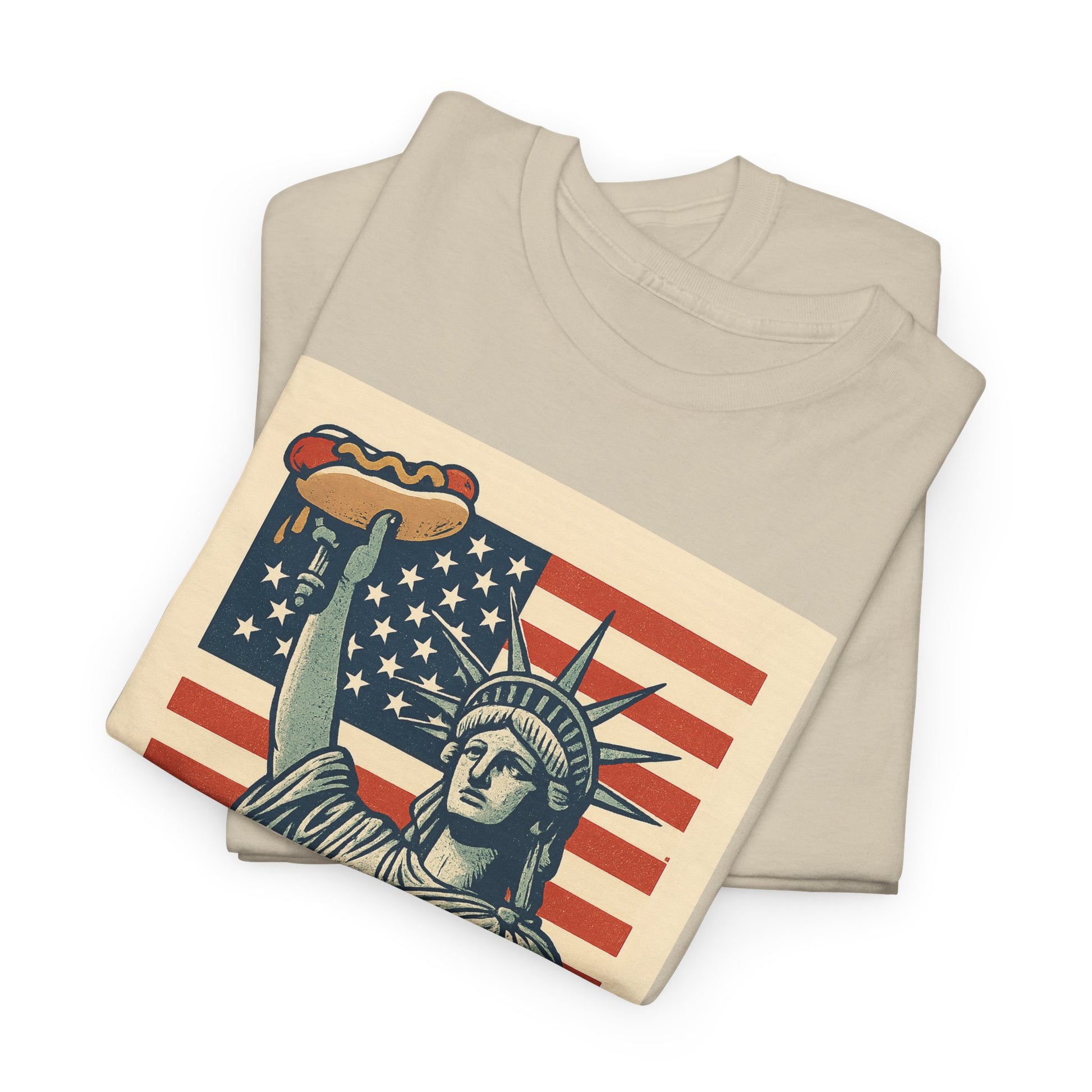 Freedom Tastes Better With Mustard T-Shirt – Funny 4th of July Hot Dog Tee, Patriotic Graphic Shirt for Men & Women