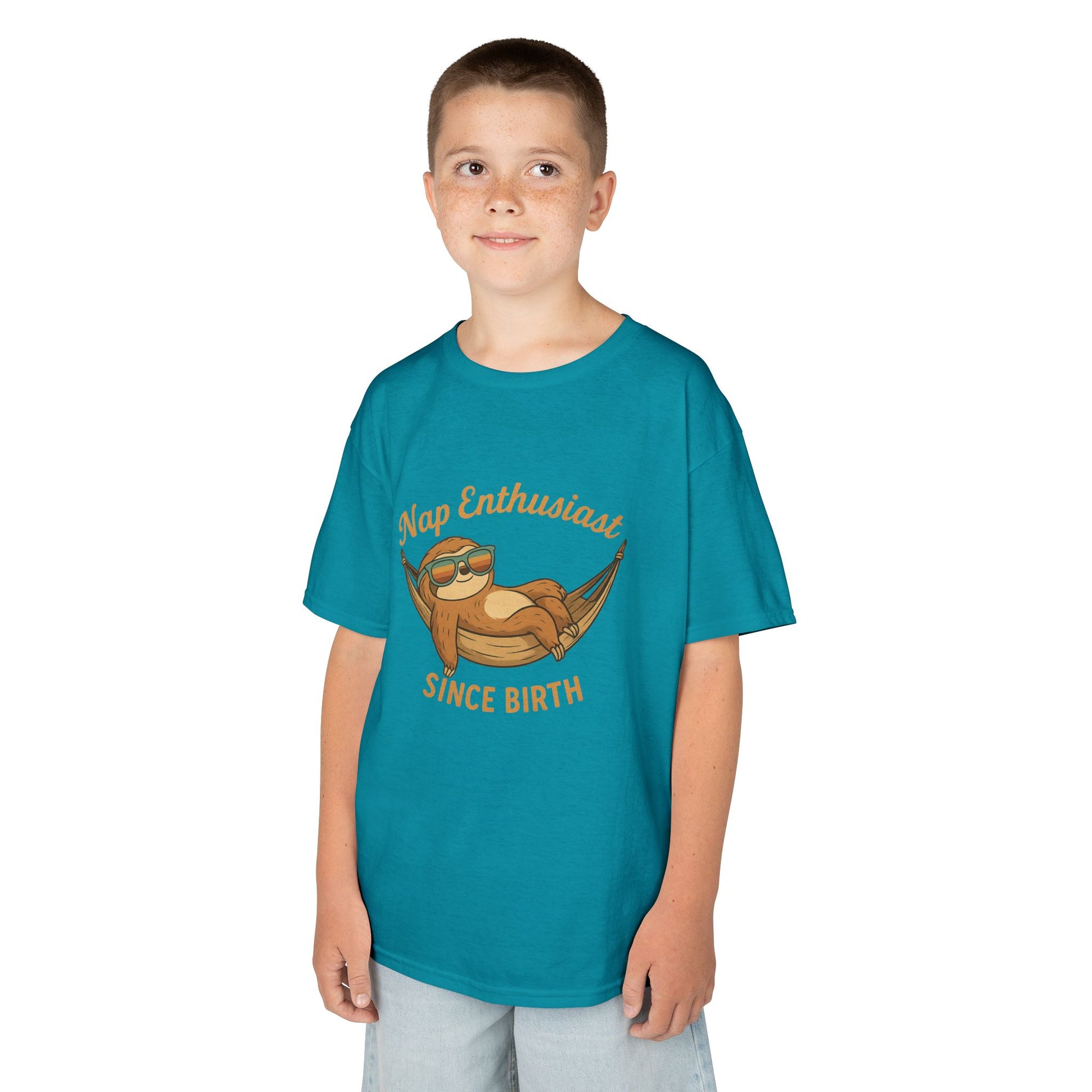 Nap Enthusiast – Vintage Sloth T-Shirt for Kids | Funny Lazy Unisex Cotton Tee