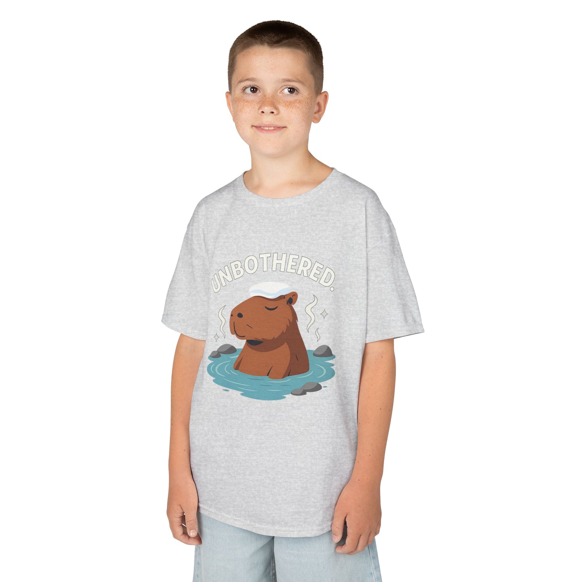 Chill Capybara Kids T-Shirt – Relaxed Vibe Unisex Heavy Cotton Tee