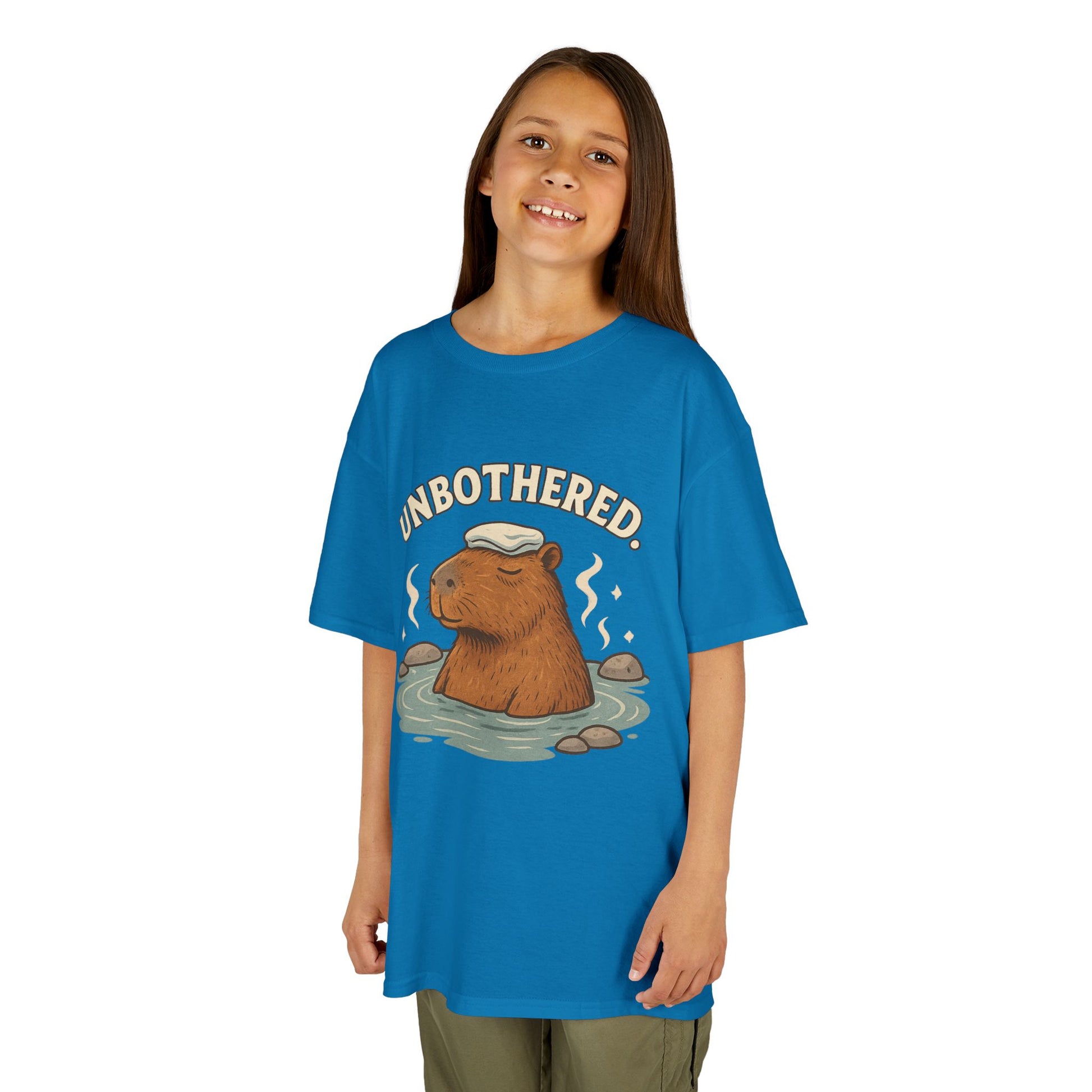 Unbothered Capybara T-Shirt for Kids – Funny Chill Animal Graphic Tee | Soft Cotton Unisex Fit