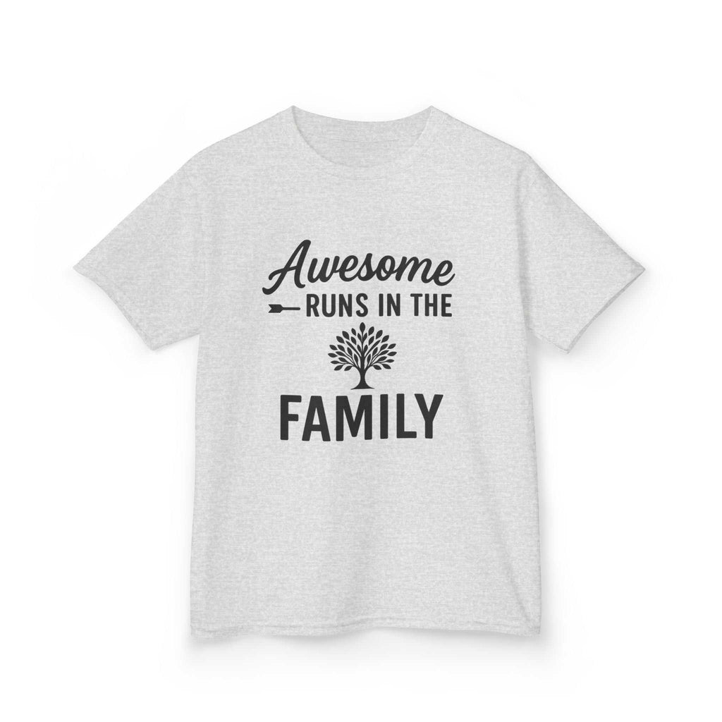 Awesome Runs In The Family Kids T-Shirt – Unisex Heavy Cotton Tee