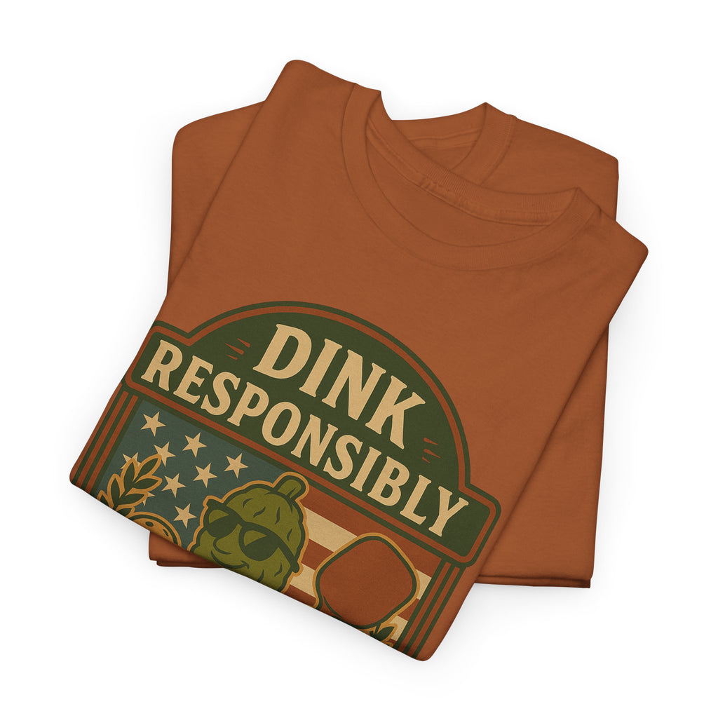Dink Responsibly Pickleball T-Shirt – Funny Sports Tee