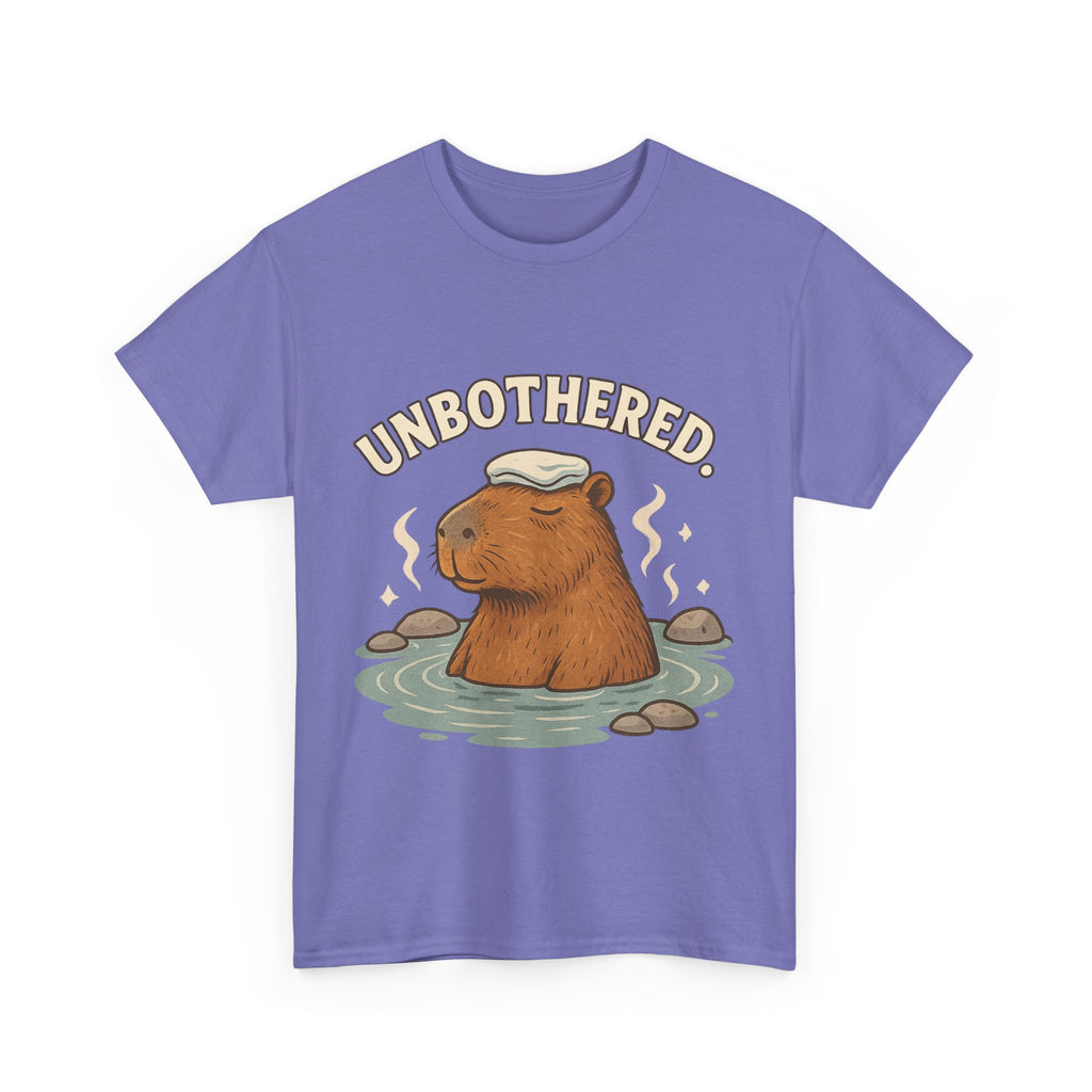 Unbothered Capybara Shirt – Funny Unisex Cotton Tee for Chill Vibes