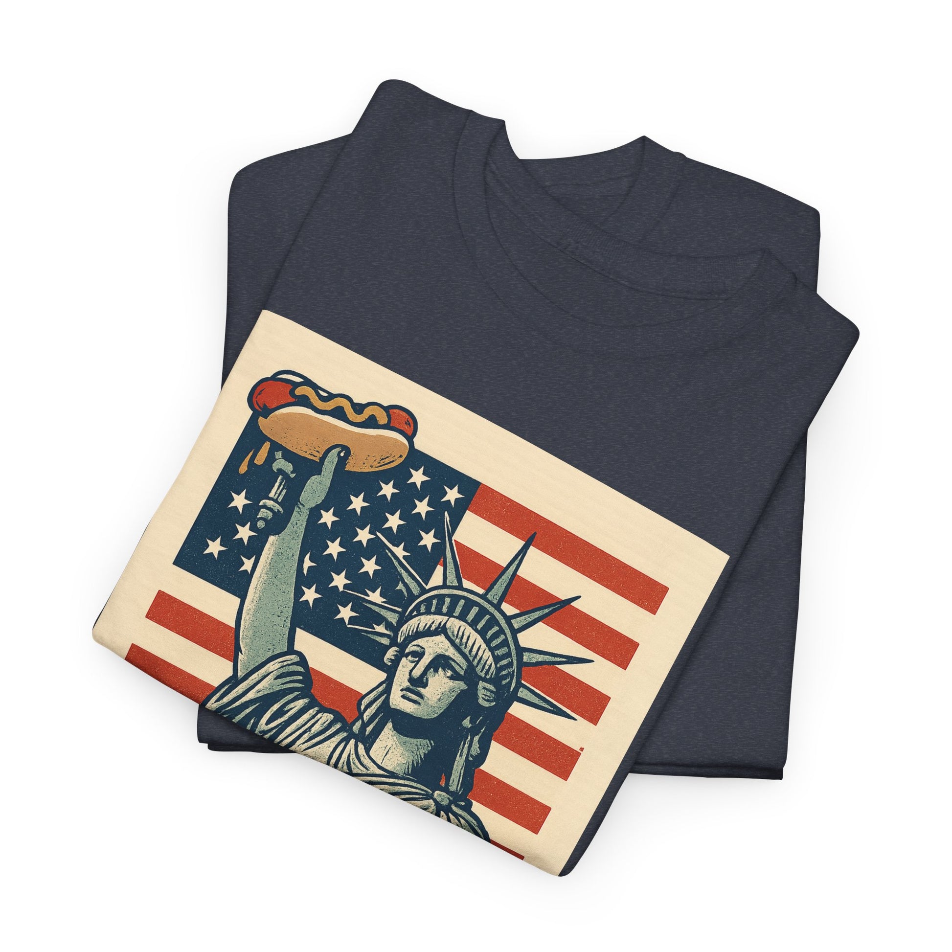 Freedom Tastes Better With Mustard T-Shirt – Funny 4th of July Hot Dog Tee, Patriotic Graphic Shirt for Men & Women