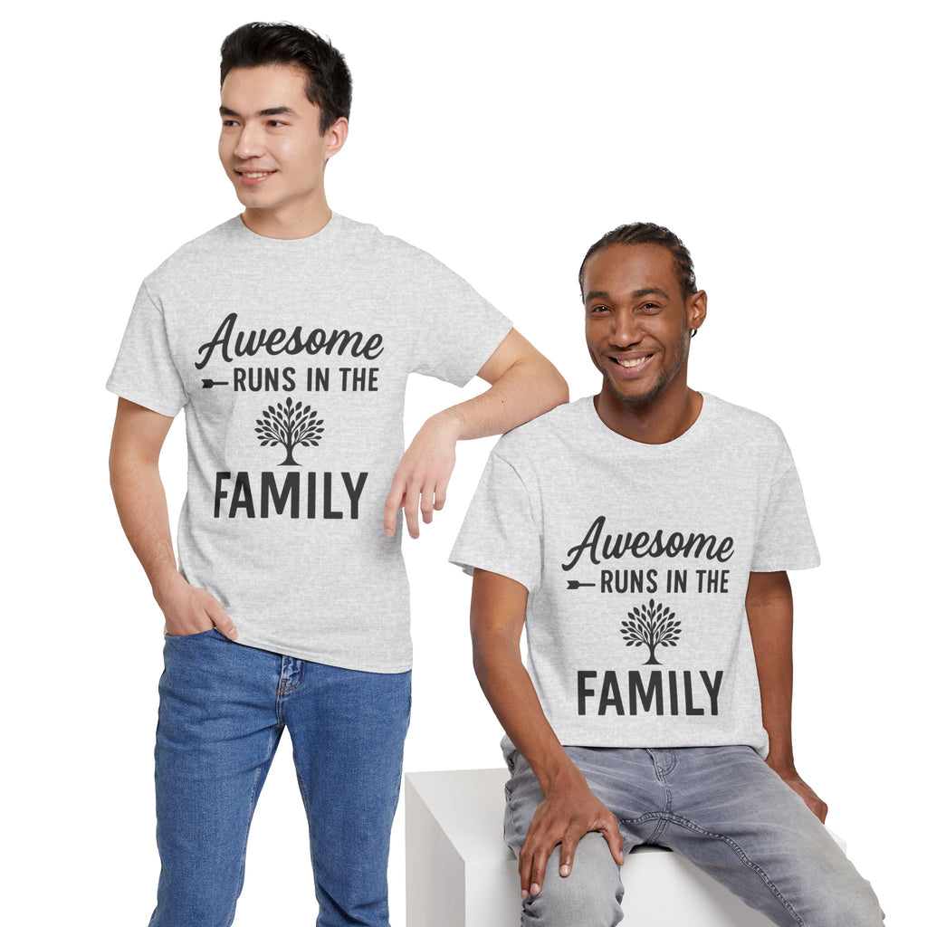 Awesome Runs In The Family – Unisex Cotton Family T-Shirt