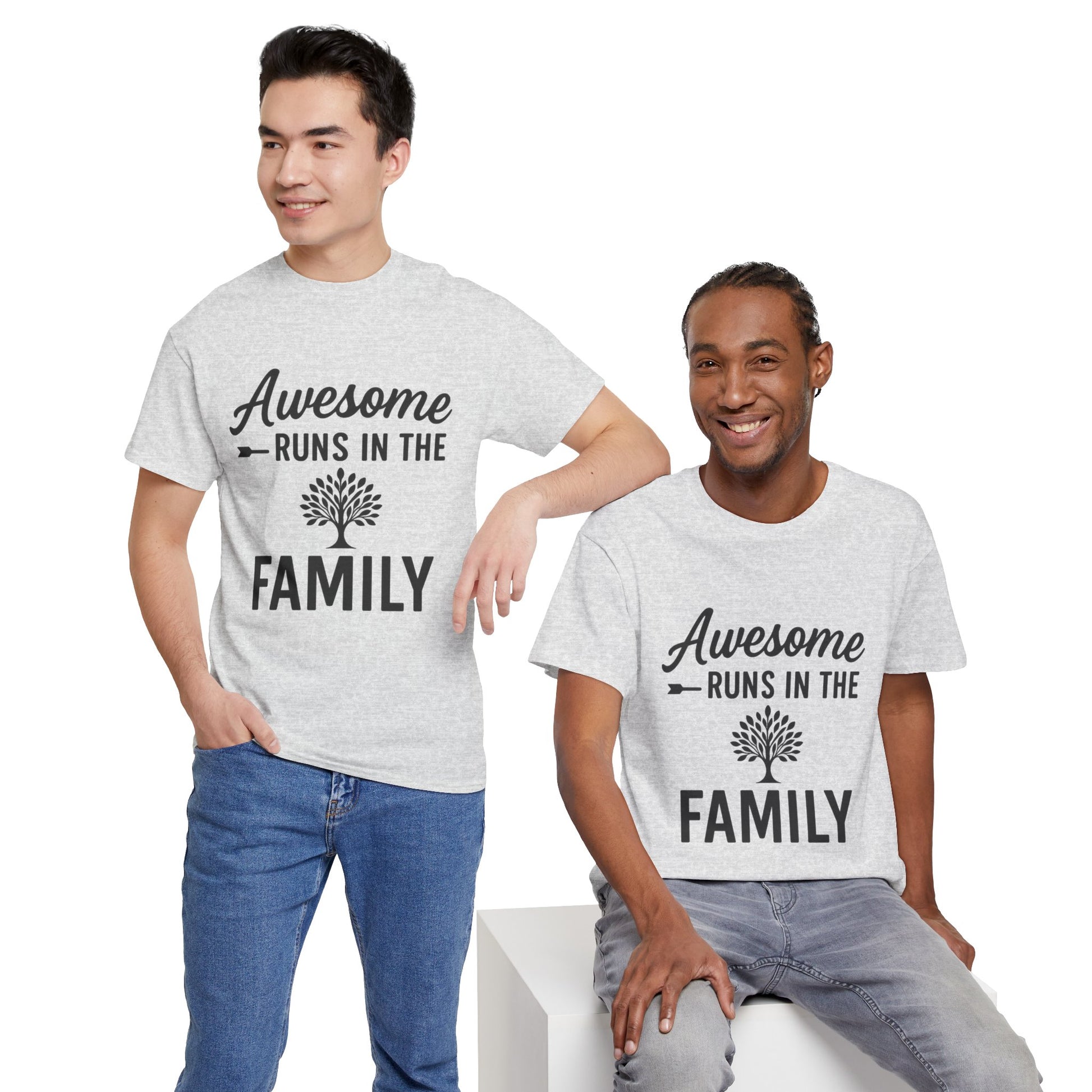 Awesome Runs In The Family – Unisex Cotton Family T-Shirt