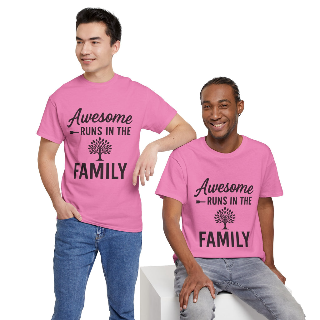 Awesome Runs In The Family – Unisex Cotton Family T-Shirt