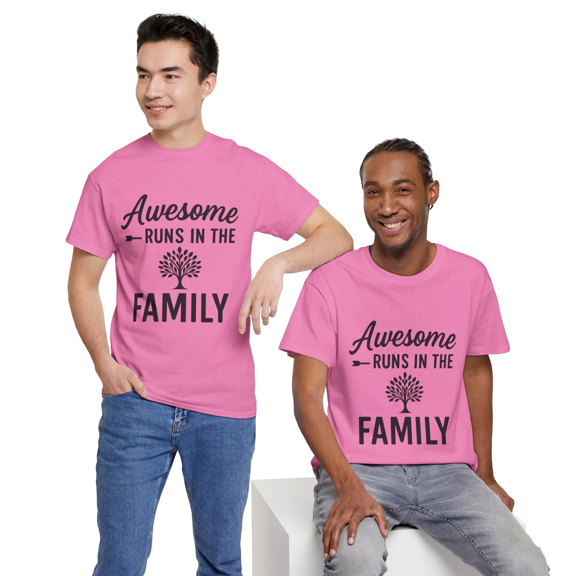 Awesome Runs In The Family – Unisex Cotton Family T-Shirt