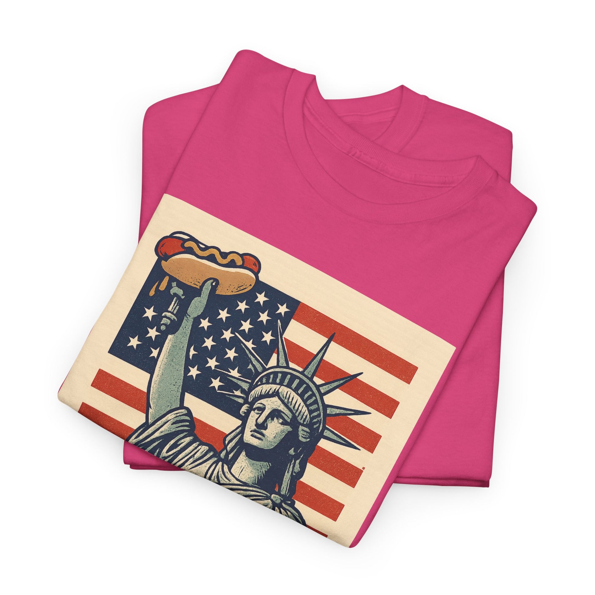 Freedom Tastes Better With Mustard T-Shirt – Funny 4th of July Hot Dog Tee, Patriotic Graphic Shirt for Men & Women