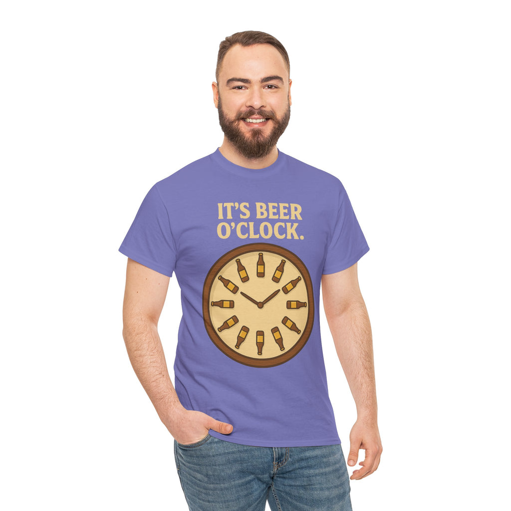 It’s Beer O’Clock Tee – Funny Unisex Cotton Beer Lover Shirt