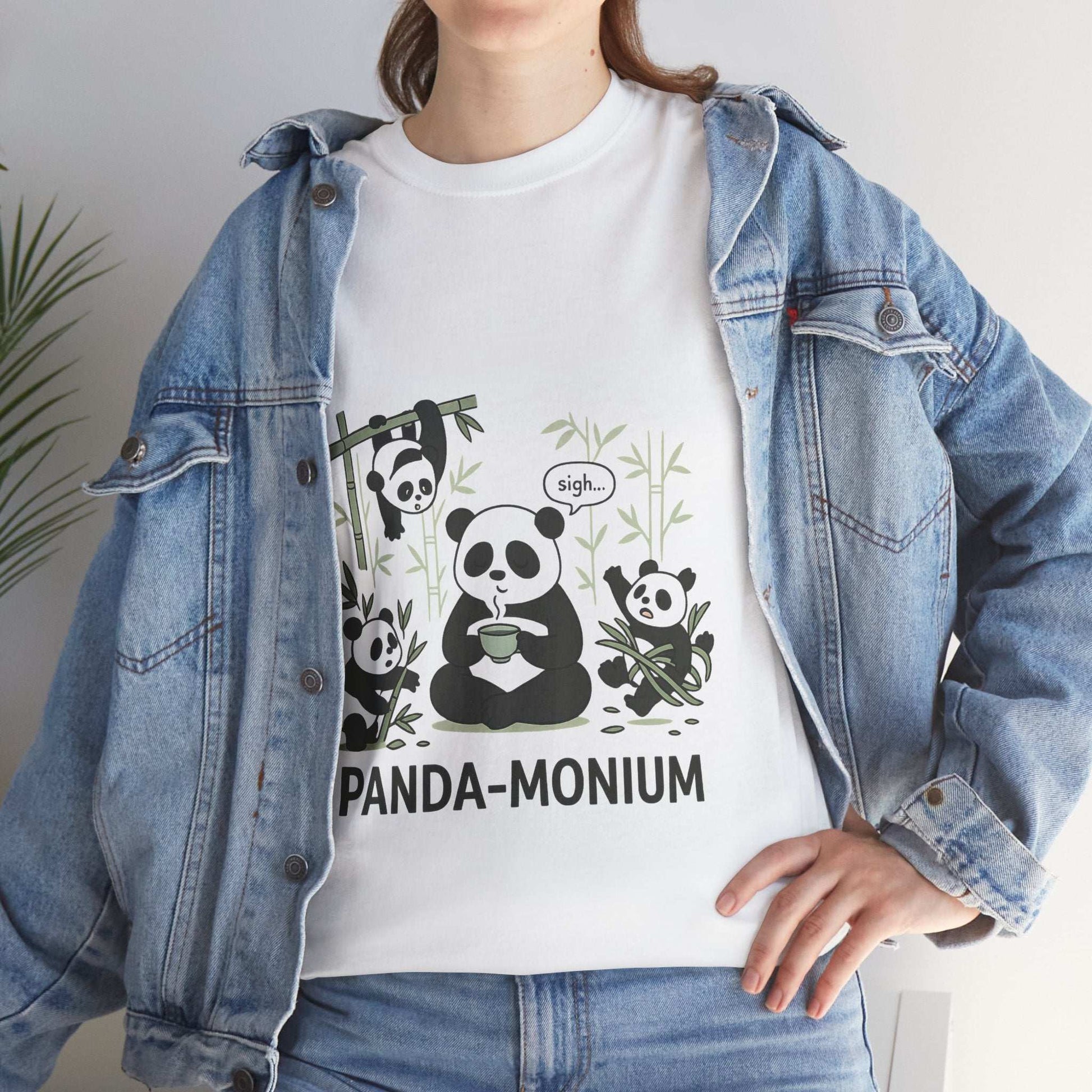 Unisex Panda-Monium T-Shirt – Fun Casual Wear for Animal Lovers