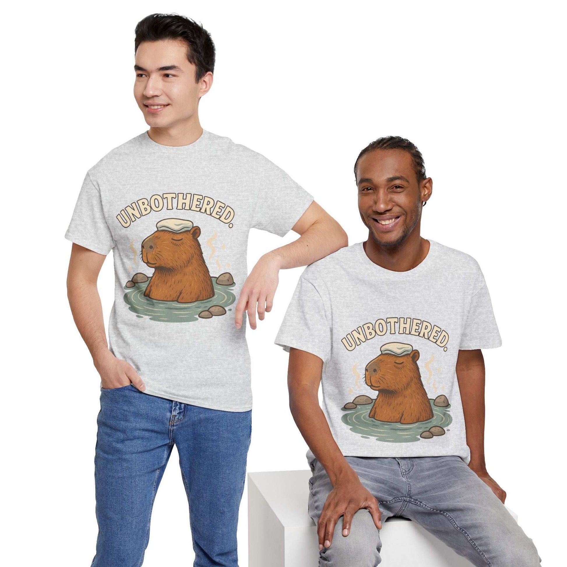 Unbothered Capybara Shirt – Funny Unisex Cotton Tee for Chill Vibes