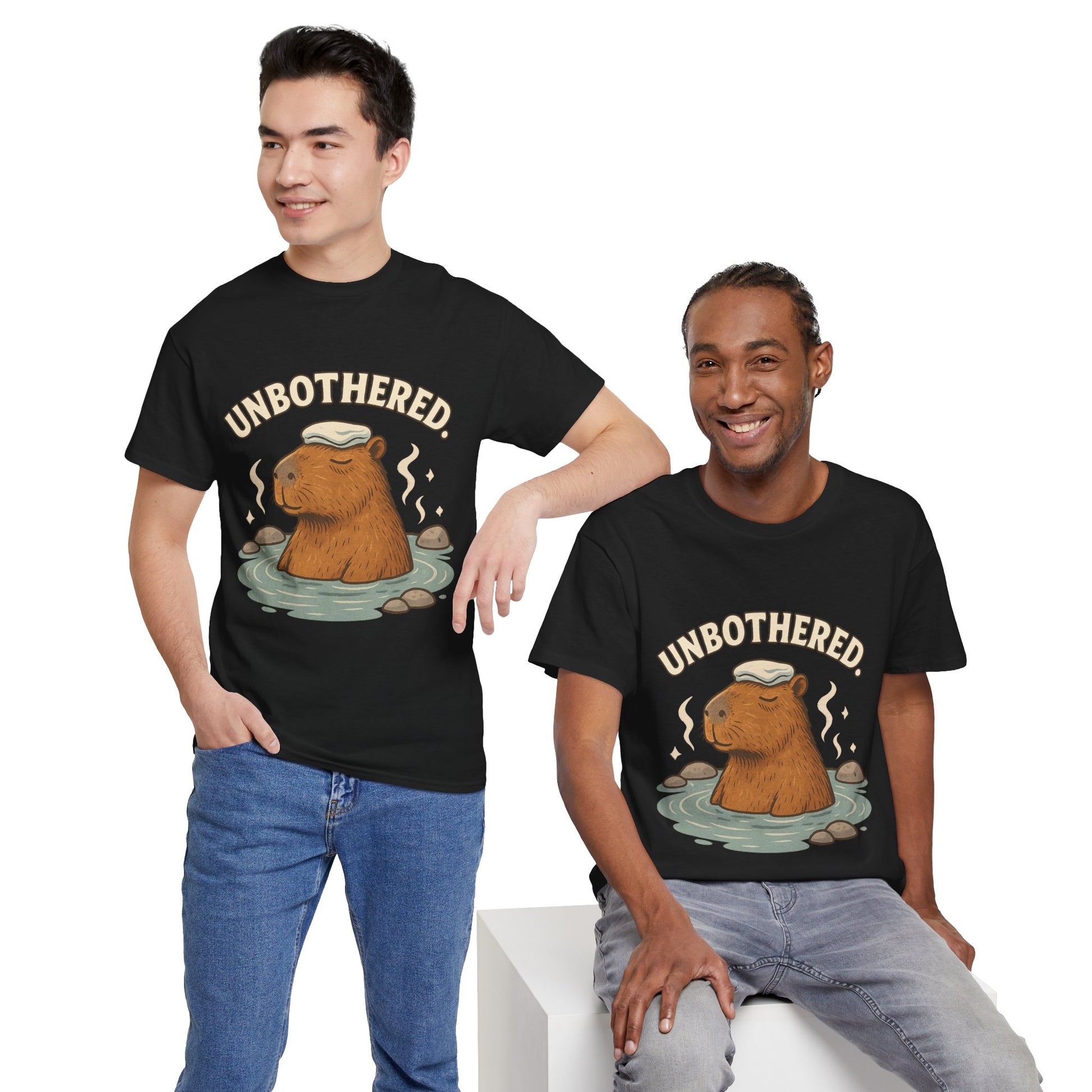 Unbothered Capybara Shirt – Funny Unisex Cotton Tee for Chill Vibes