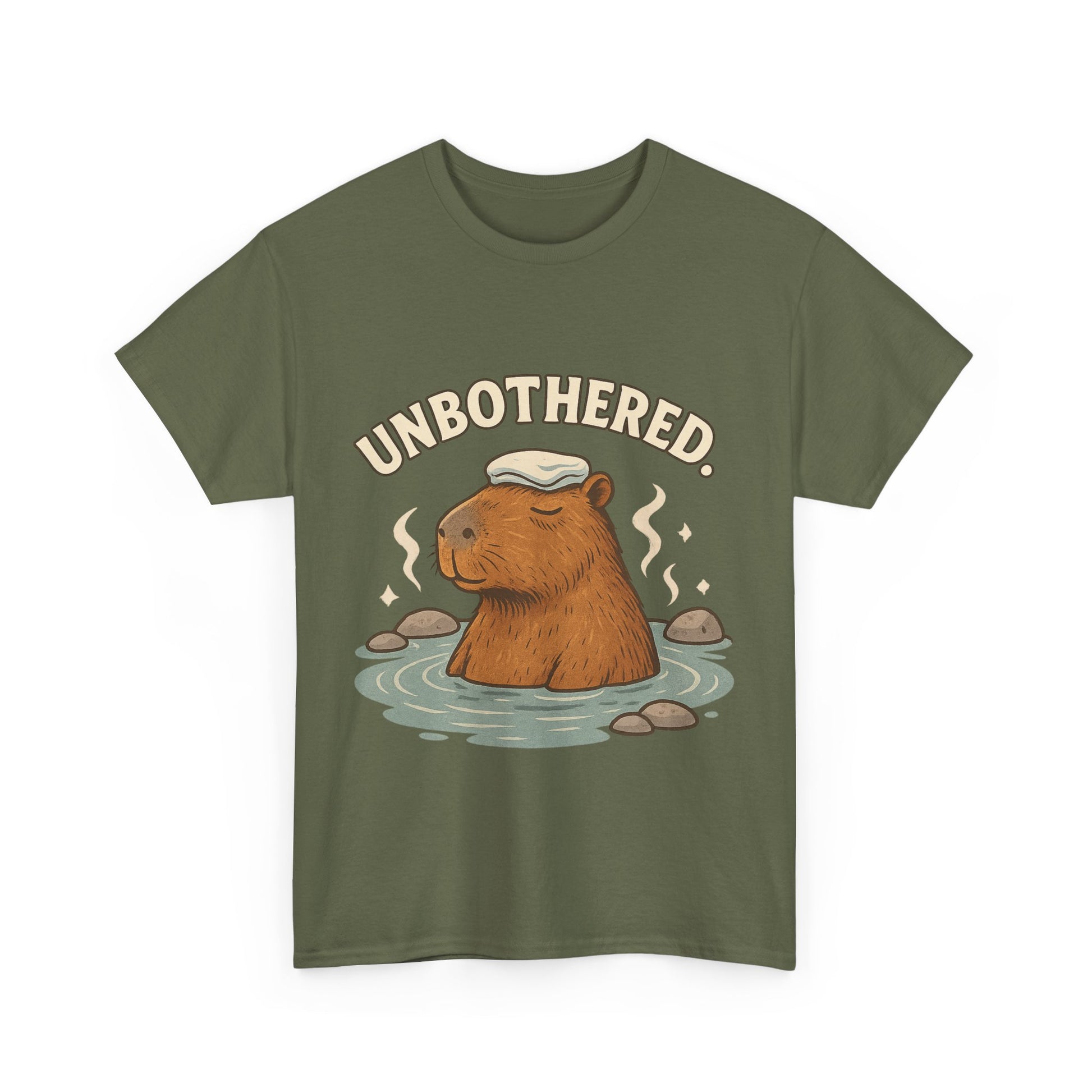 Unbothered Capybara Shirt – Funny Unisex Cotton Tee for Chill Vibes