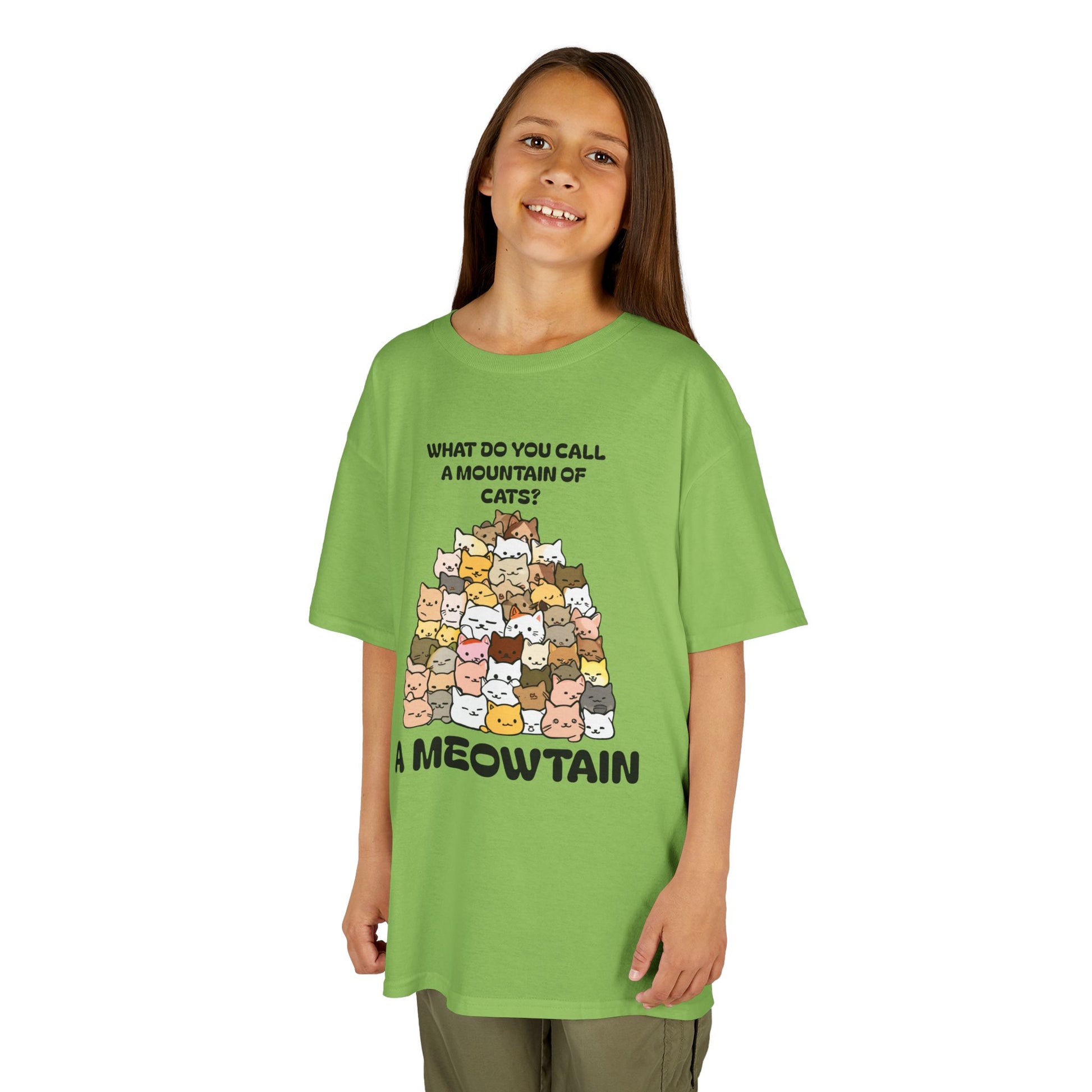 A Meowtain! Funny Cat Pile T-Shirt for Kids – Cute Unisex Graphic Tee
