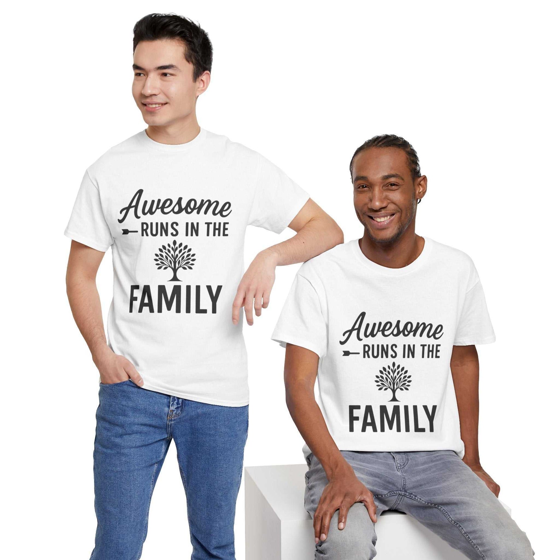 Awesome Runs In The Family – Unisex Cotton Family T-Shirt