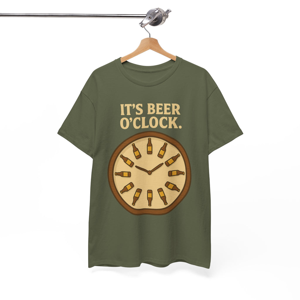 It’s Beer O’Clock Tee – Funny Unisex Cotton Beer Lover Shirt