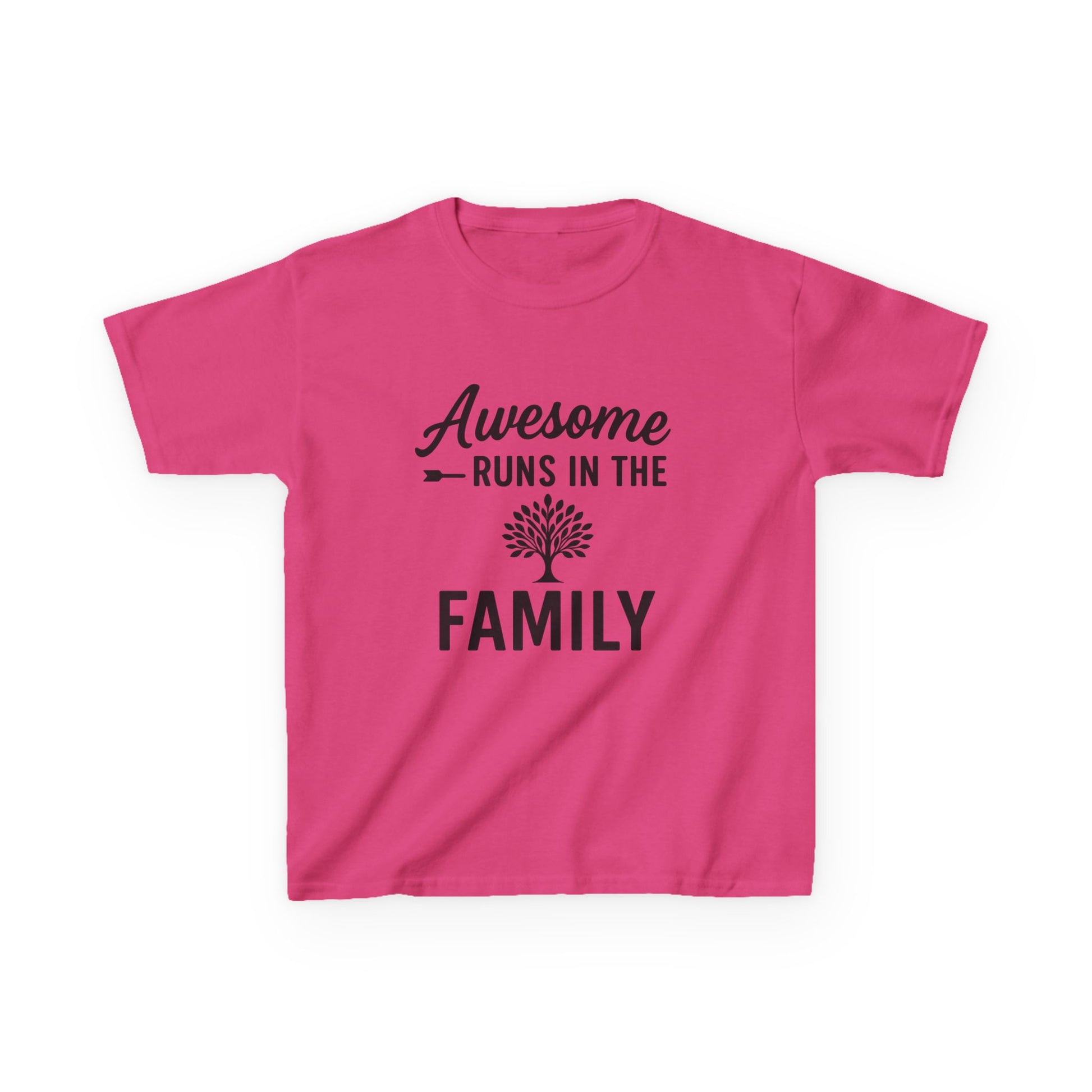 Awesome Runs In The Family Kids T-Shirt – Unisex Heavy Cotton Tee