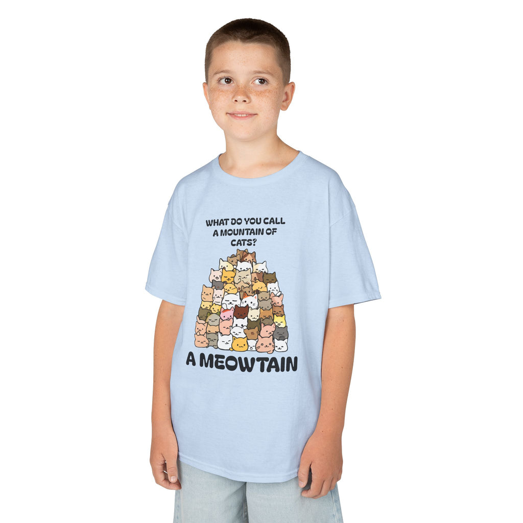 A Meowtain! Funny Cat Pile T-Shirt for Kids – Cute Unisex Graphic Tee