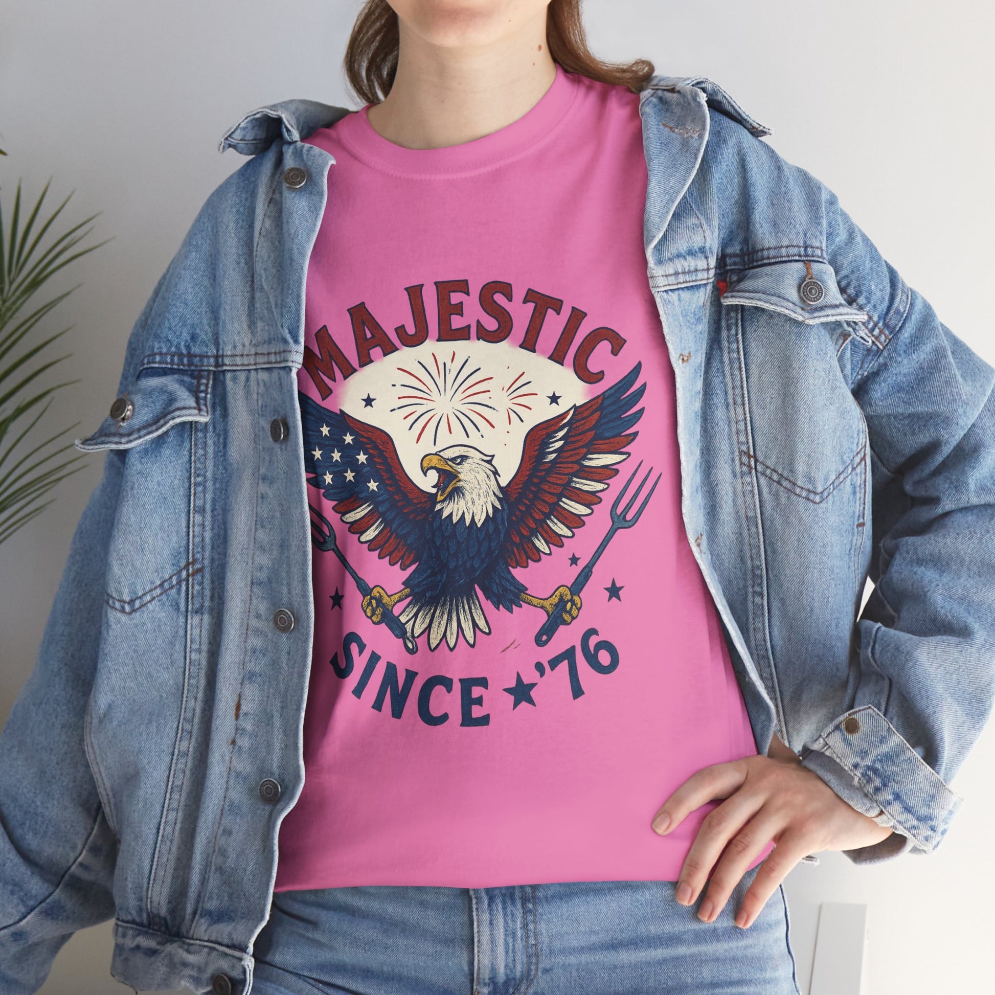 Majestic Eagle Since '76 T-Shirt – Vintage American Flag Tee for Men & Women, Patriotic USA Graphic Shirt