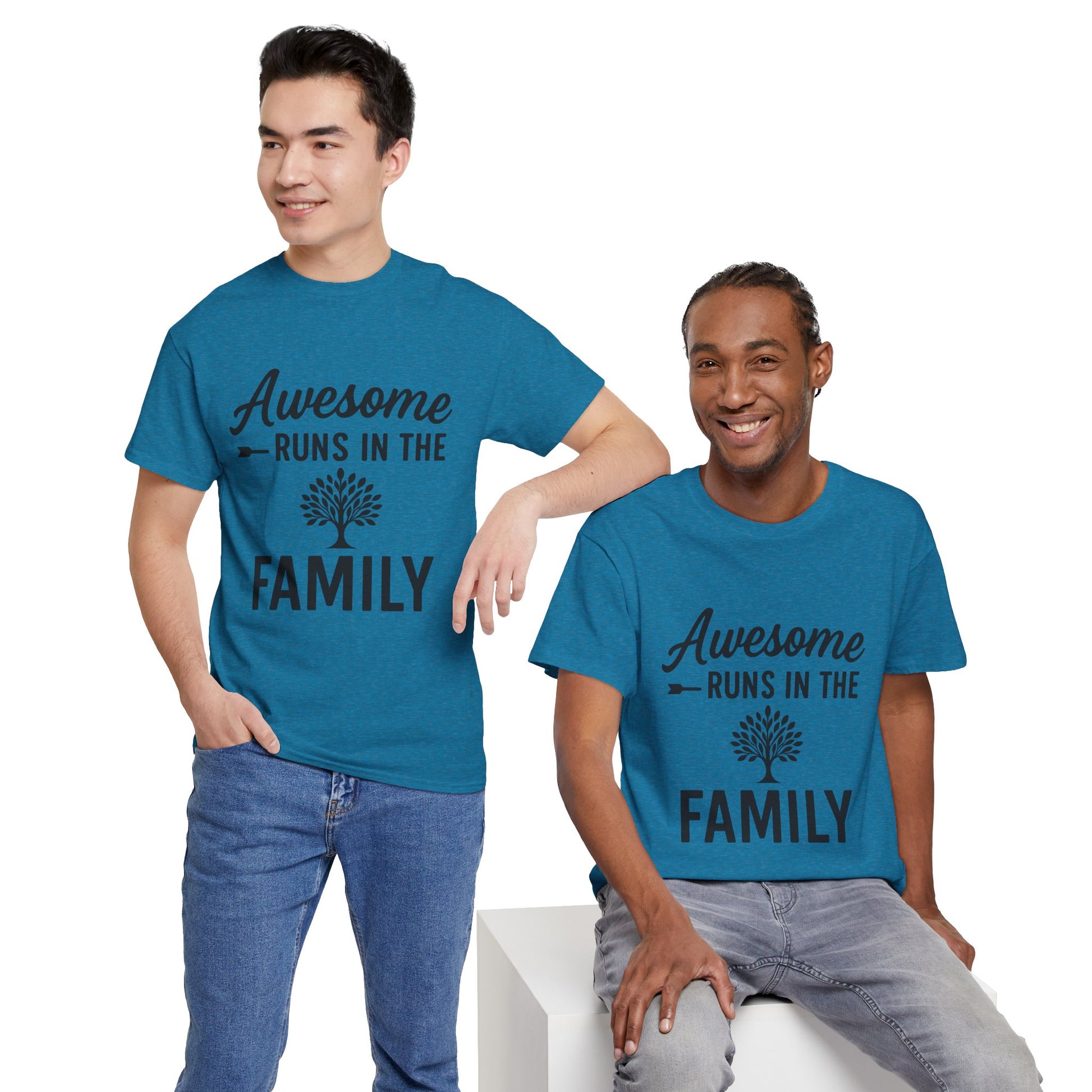 Awesome Runs In The Family – Unisex Cotton Family T-Shirt