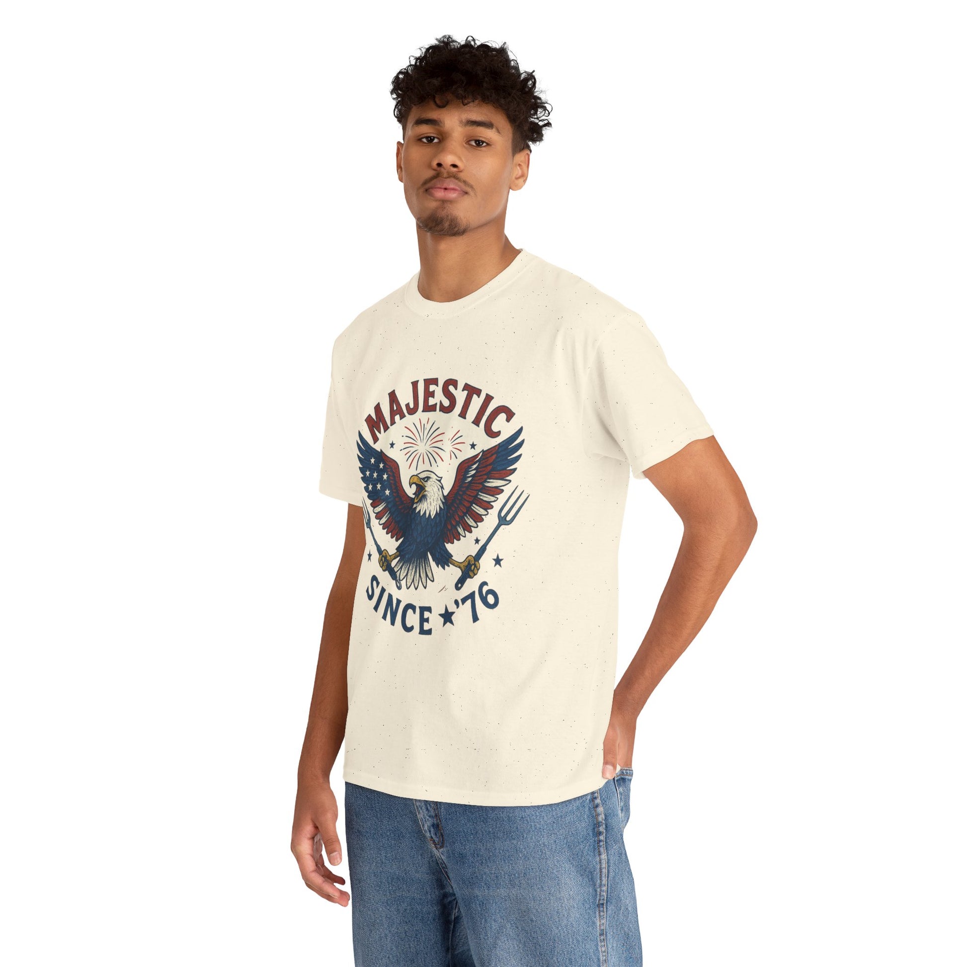 Majestic Eagle Since '76 T-Shirt – Vintage American Flag Tee for Men & Women, Patriotic USA Graphic Shirt