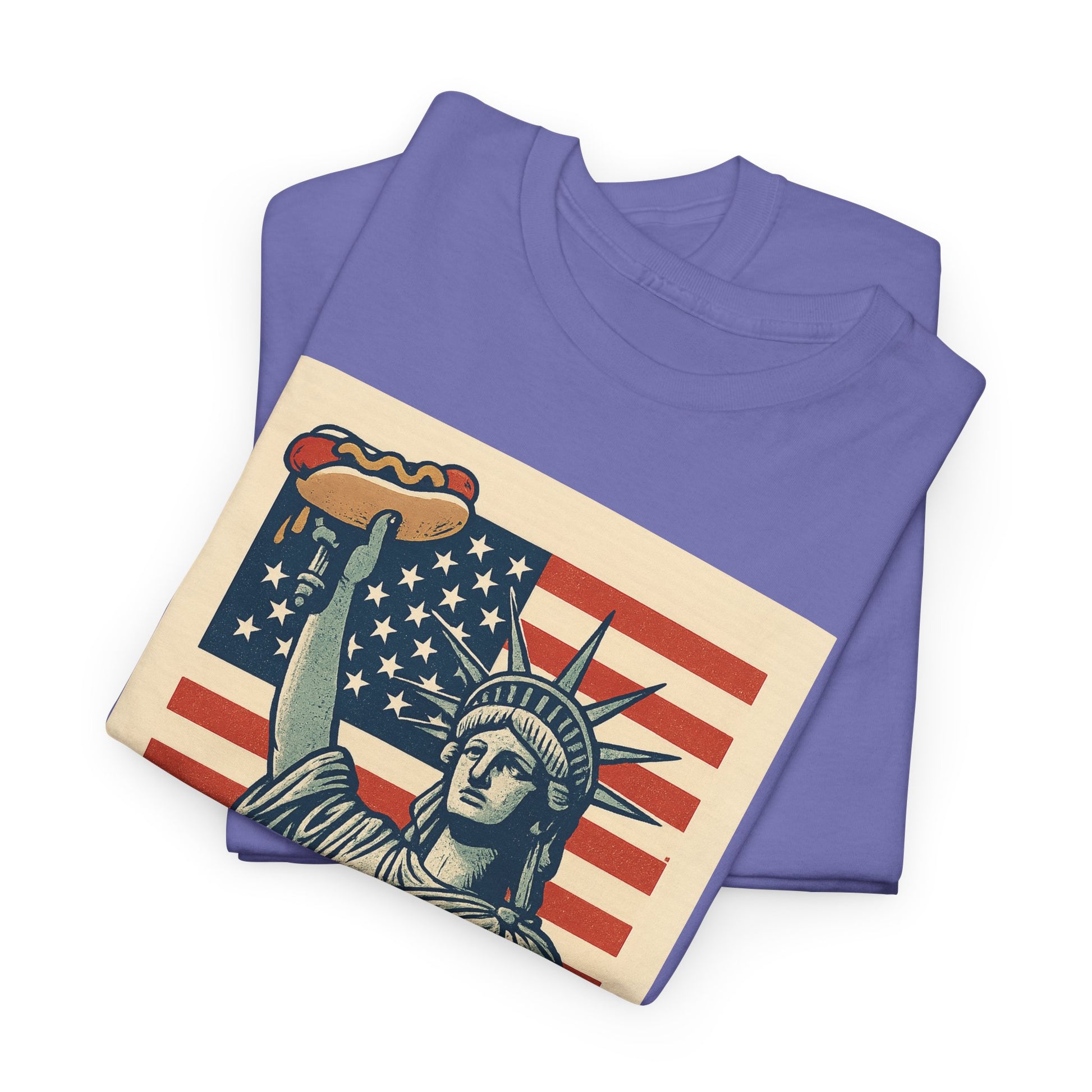 Freedom Tastes Better With Mustard T-Shirt – Funny 4th of July Hot Dog Tee, Patriotic Graphic Shirt for Men & Women