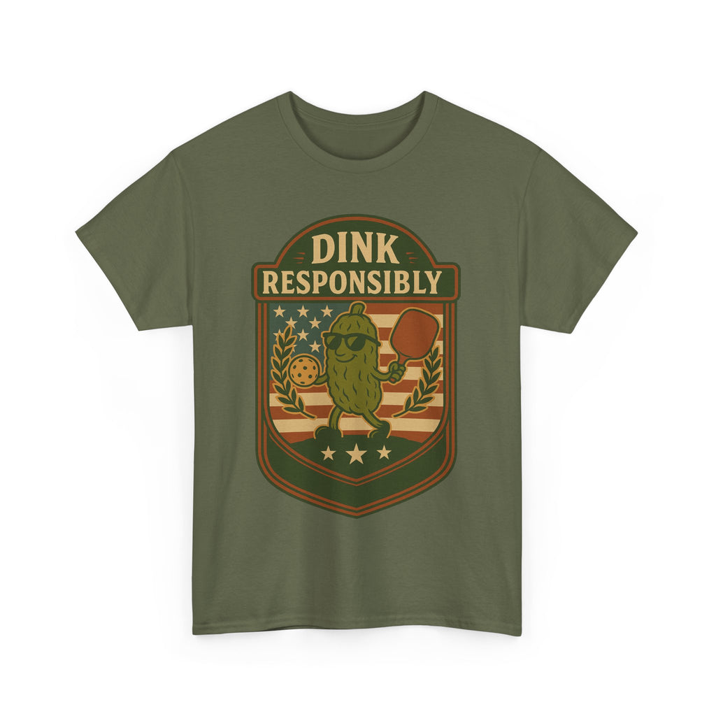 Dink Responsibly Pickleball T-Shirt – Funny Sports Tee