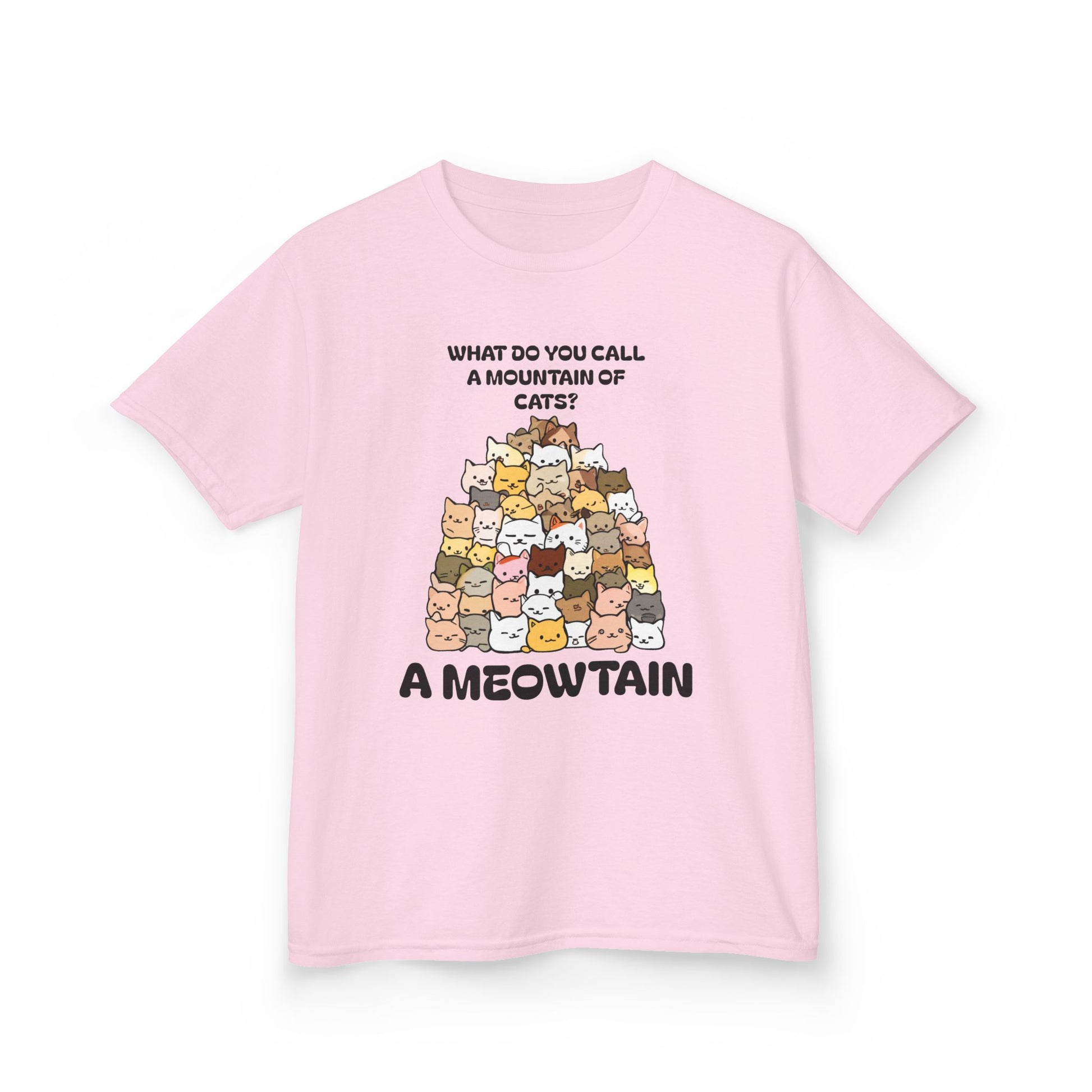 A Meowtain! Funny Cat Pile T-Shirt for Kids – Cute Unisex Graphic Tee