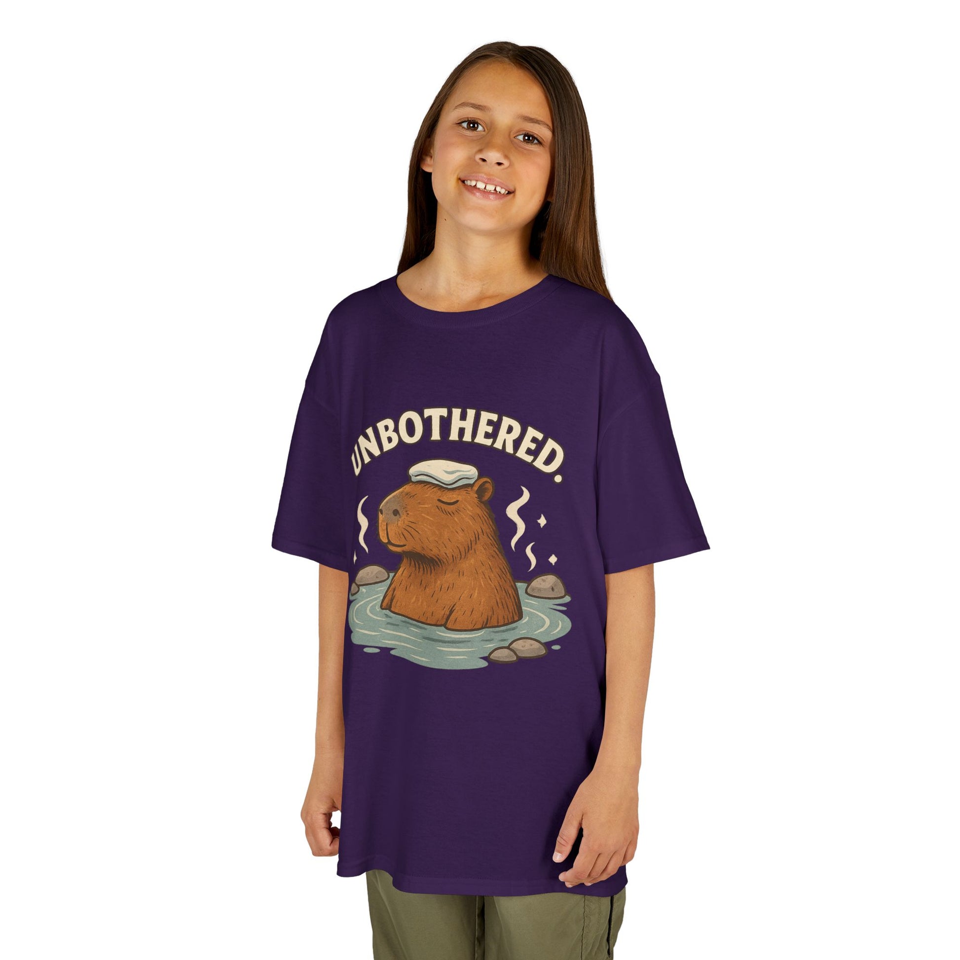 Unbothered Capybara T-Shirt for Kids – Funny Chill Animal Graphic Tee | Soft Cotton Unisex Fit