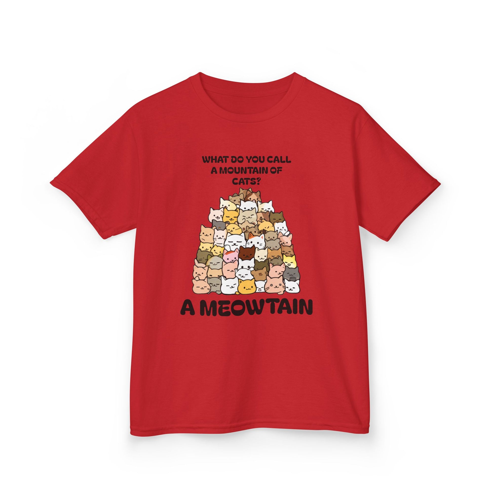 A Meowtain! Funny Cat Pile T-Shirt for Kids – Cute Unisex Graphic Tee