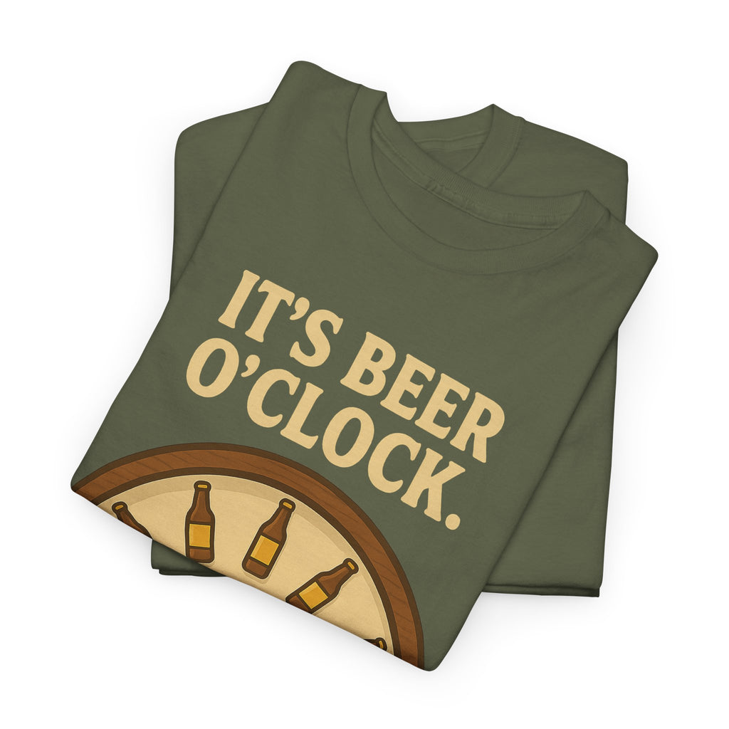 It’s Beer O’Clock Tee – Funny Unisex Cotton Beer Lover Shirt