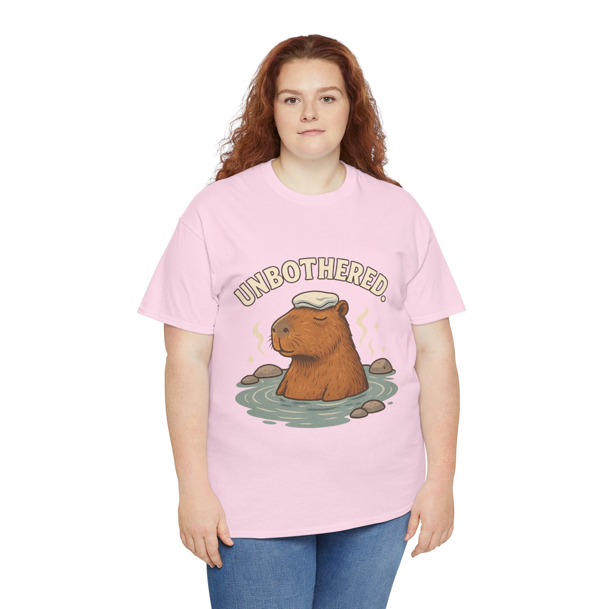 Unbothered Capybara Shirt – Funny Unisex Cotton Tee for Chill Vibes