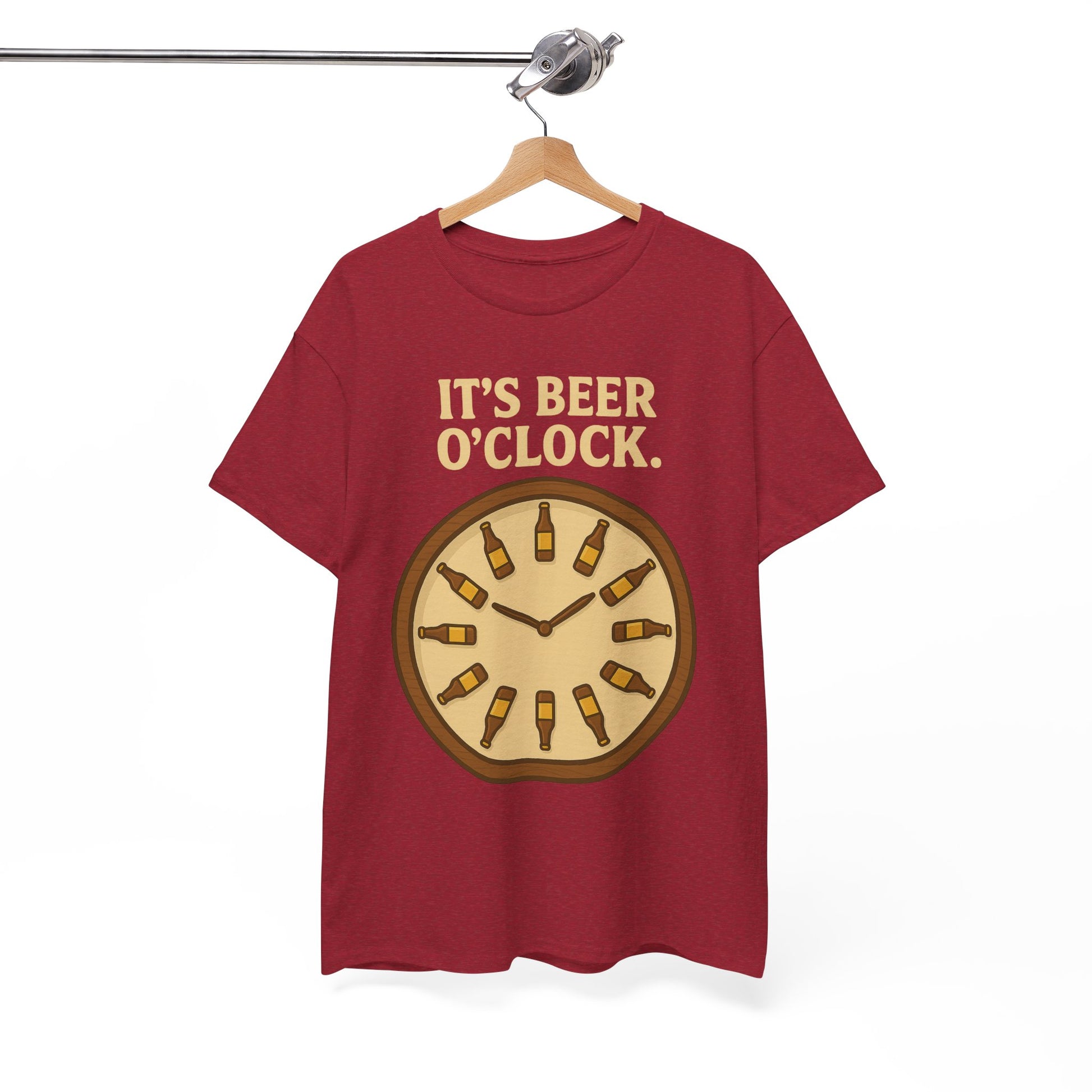It’s Beer O’Clock Tee – Funny Unisex Cotton Beer Lover Shirt