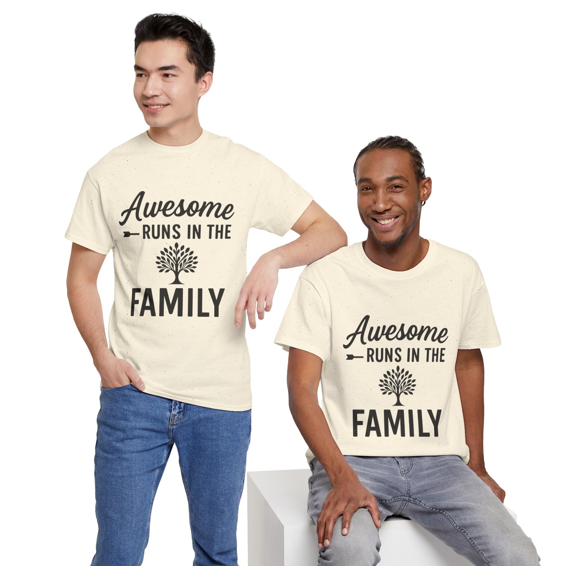 Awesome Runs In The Family – Unisex Cotton Family T-Shirt