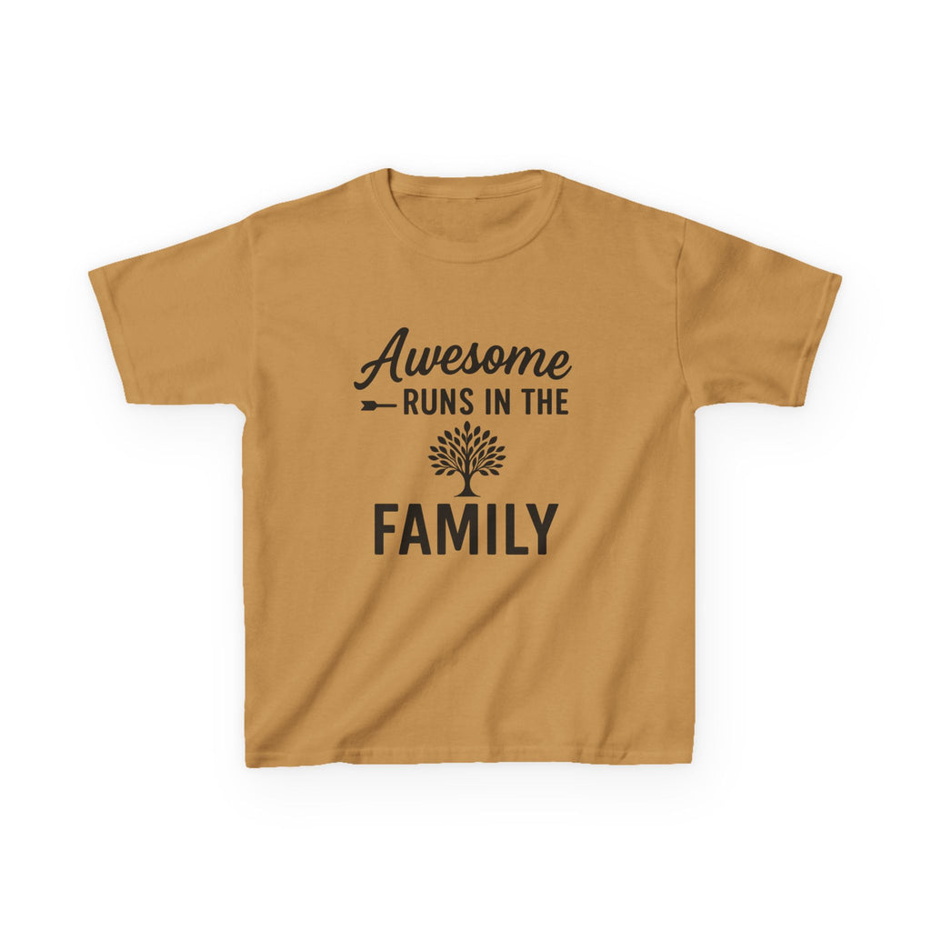 Awesome Runs In The Family Kids T-Shirt – Unisex Heavy Cotton Tee