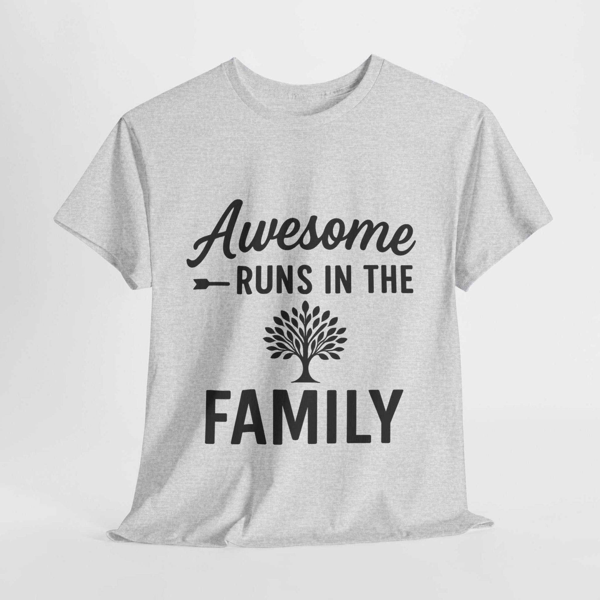 Awesome Runs In The Family – Unisex Cotton Family T-Shirt