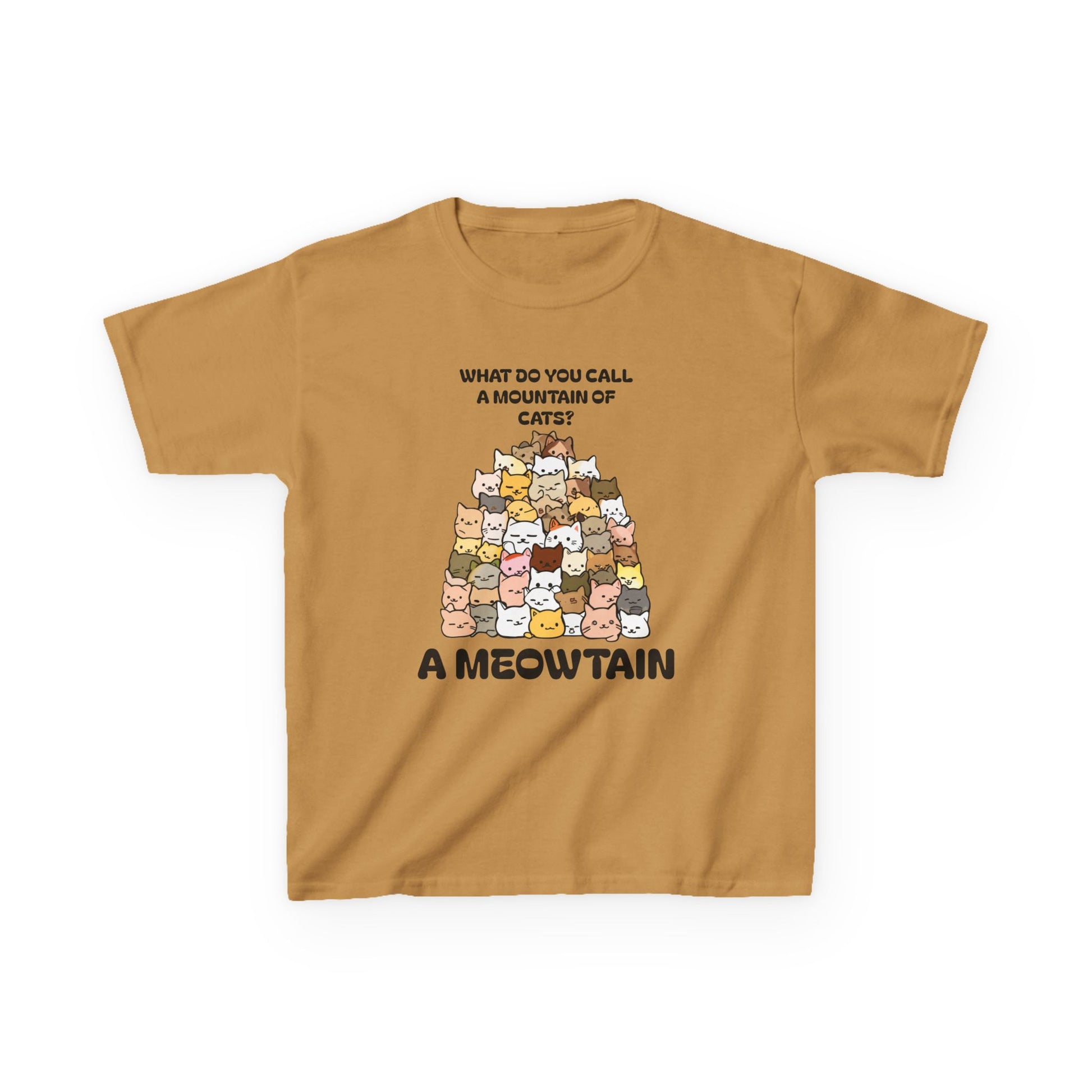 A Meowtain! Funny Cat Pile T-Shirt for Kids – Cute Unisex Graphic Tee