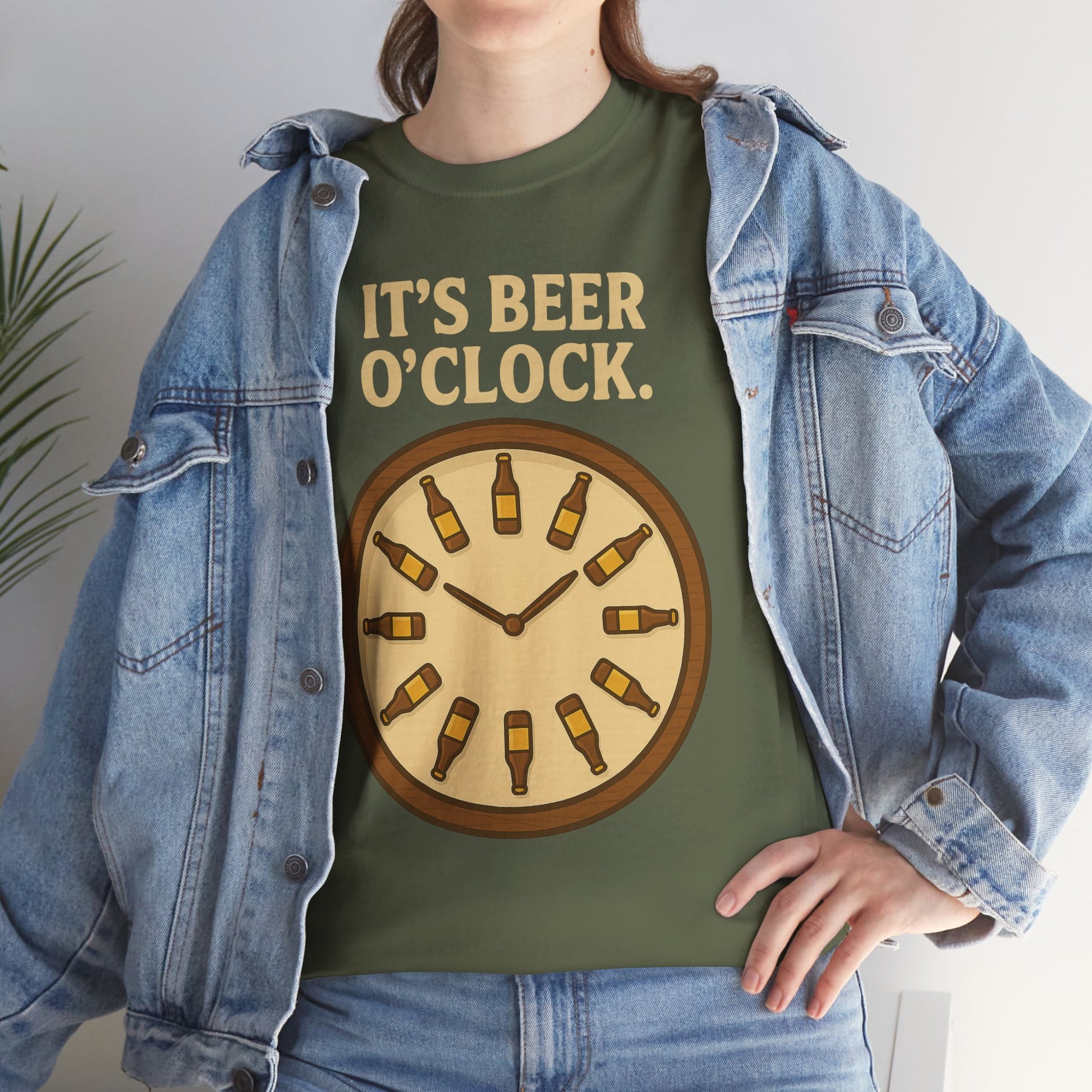 It’s Beer O’Clock Tee – Funny Unisex Cotton Beer Lover Shirt