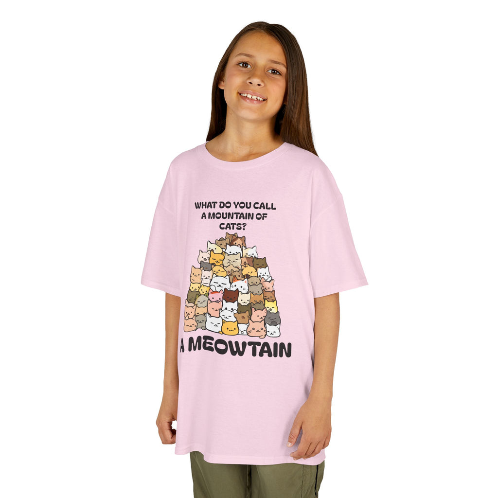 A Meowtain! Funny Cat Pile T-Shirt for Kids – Cute Unisex Graphic Tee