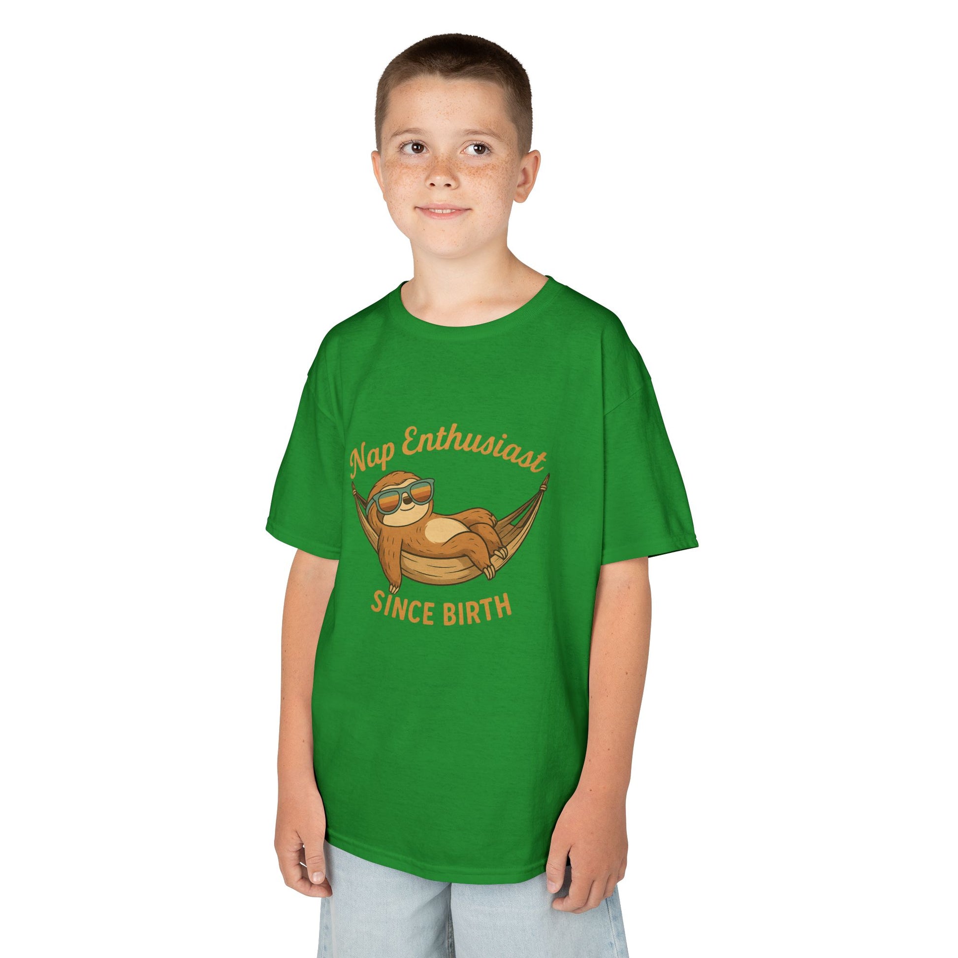 Nap Enthusiast – Vintage Sloth T-Shirt for Kids | Funny Lazy Unisex Cotton Tee