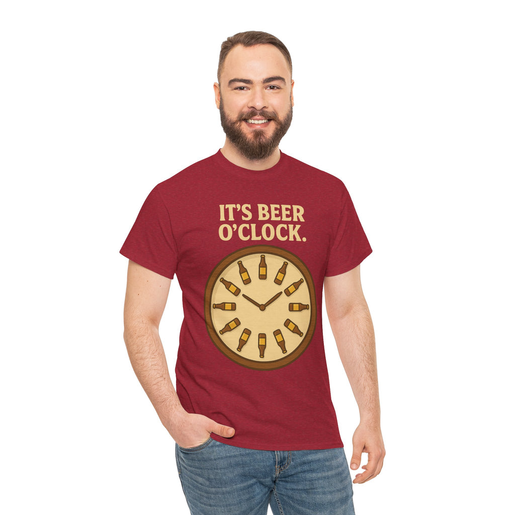 It’s Beer O’Clock Tee – Funny Unisex Cotton Beer Lover Shirt