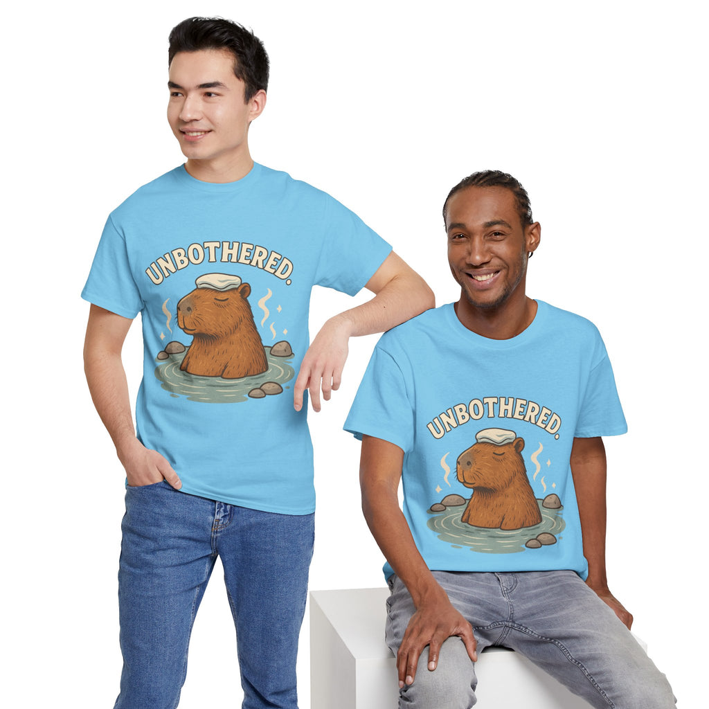 Unbothered Capybara Shirt – Funny Unisex Cotton Tee for Chill Vibes